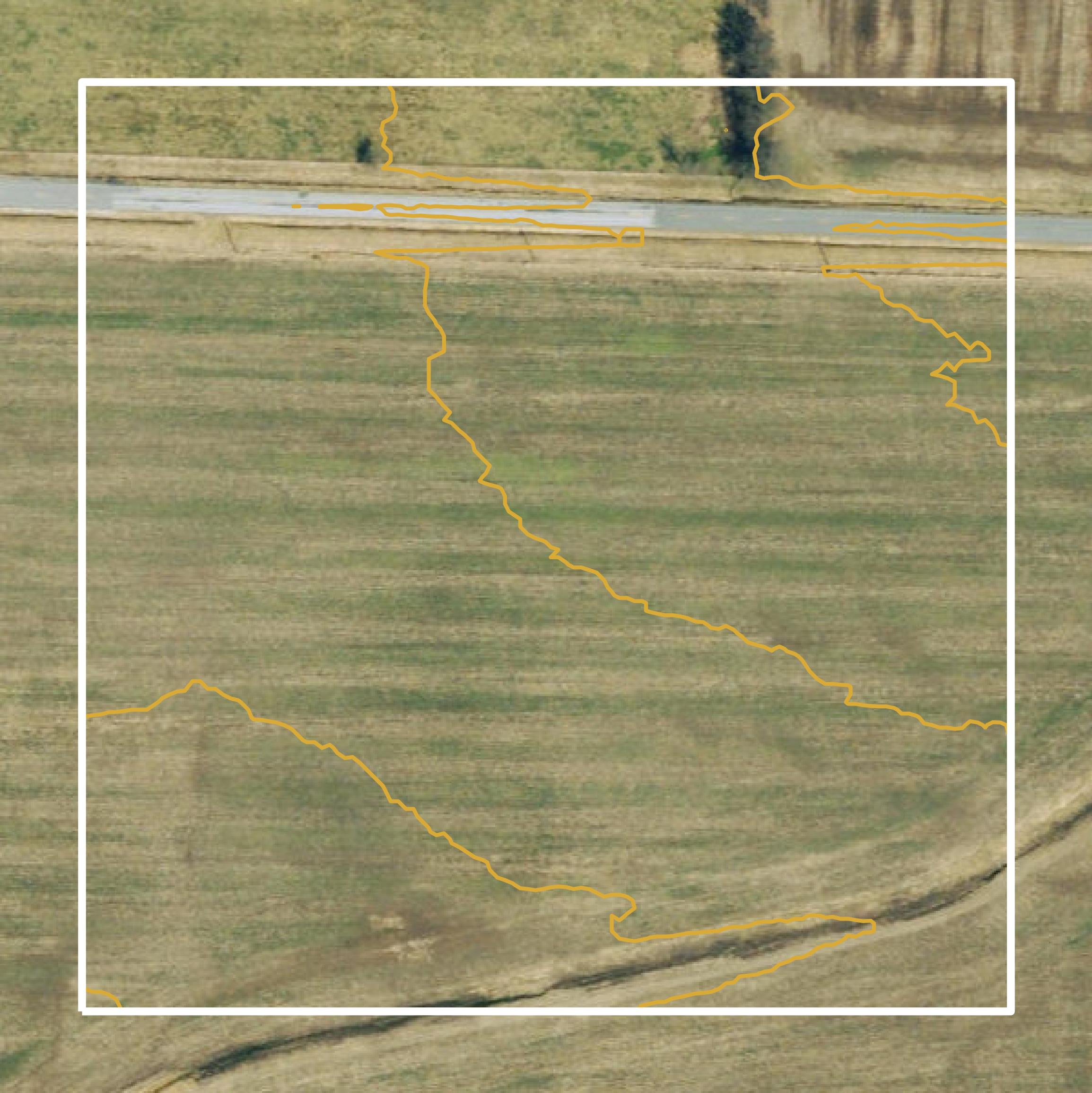 This image shows a contour map in Lawrence County created using GIS data in Equator.