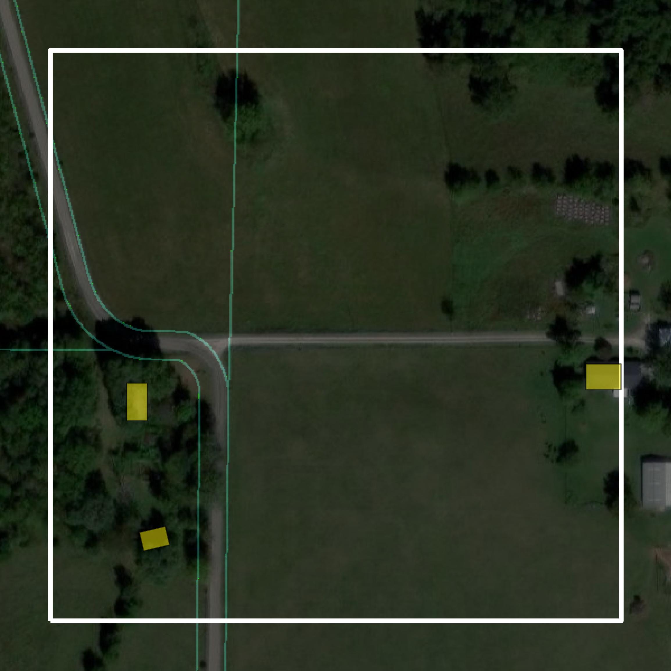 This image shows parcel and building data in Lawrence County created using GIS data in Equator.
