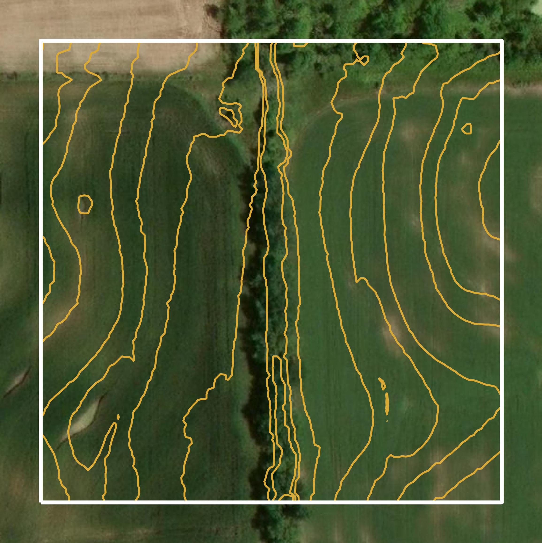 This image shows a contour map in Livingston County created using GIS data in Equator.
