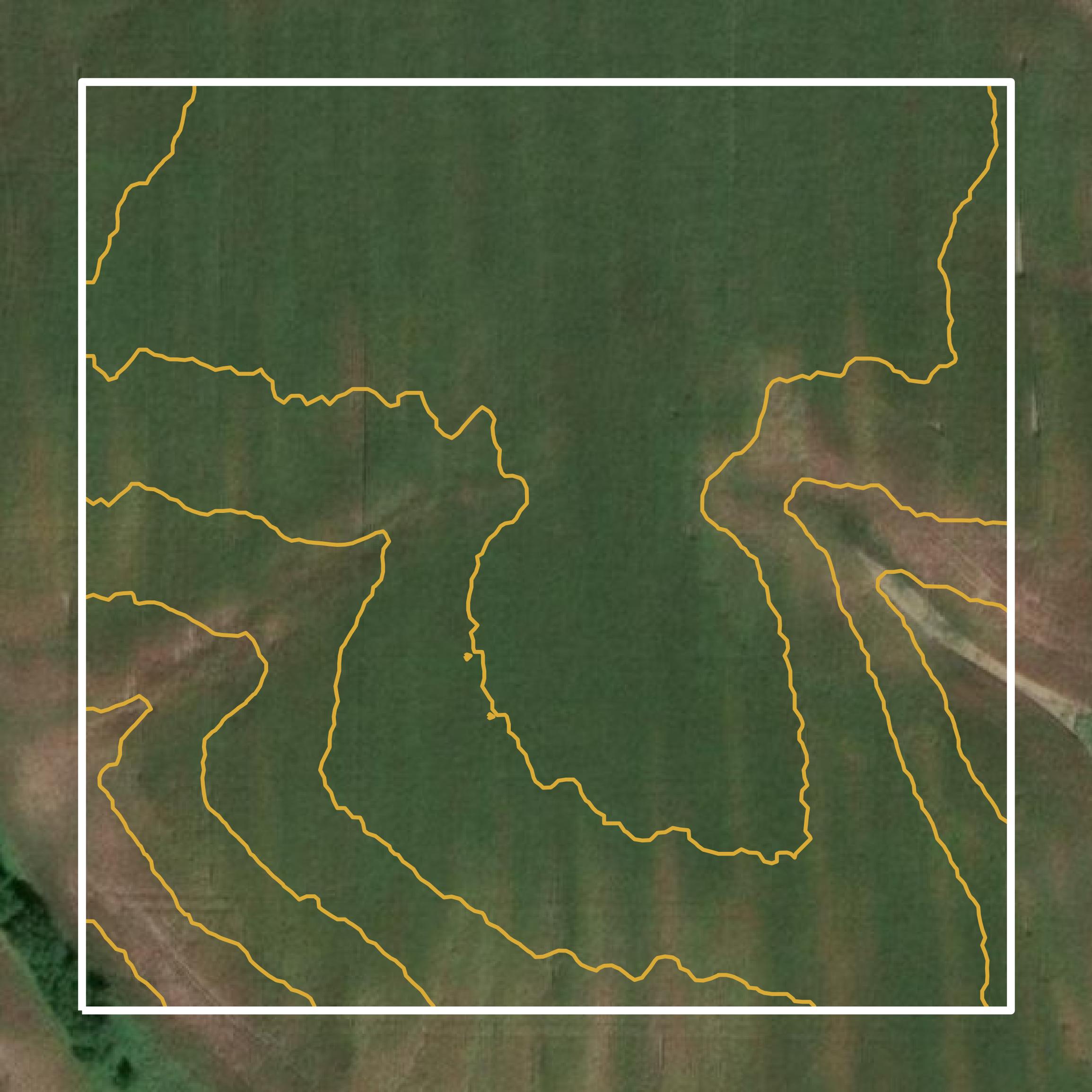 This image shows a contour map in Macon County created using GIS data in Equator.