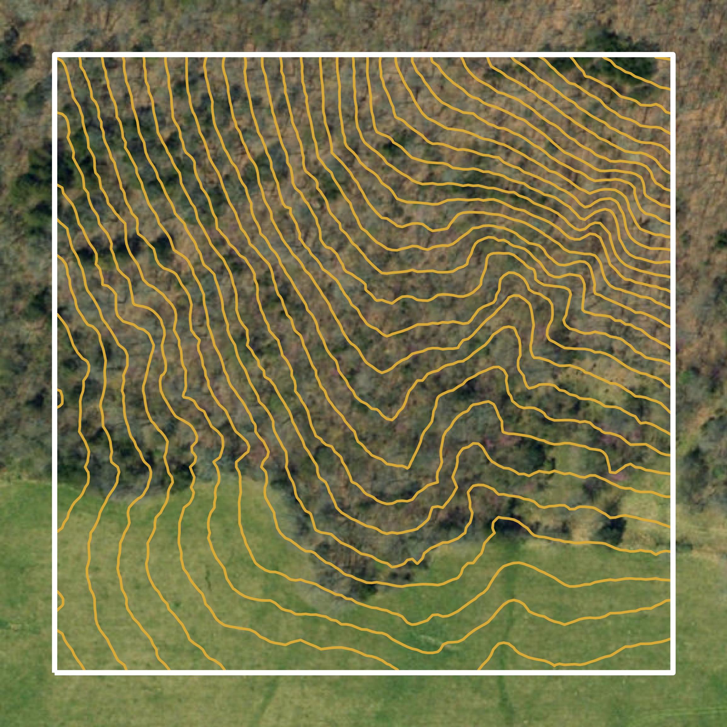 This image shows a contour map in Madison County created using GIS data in Equator.