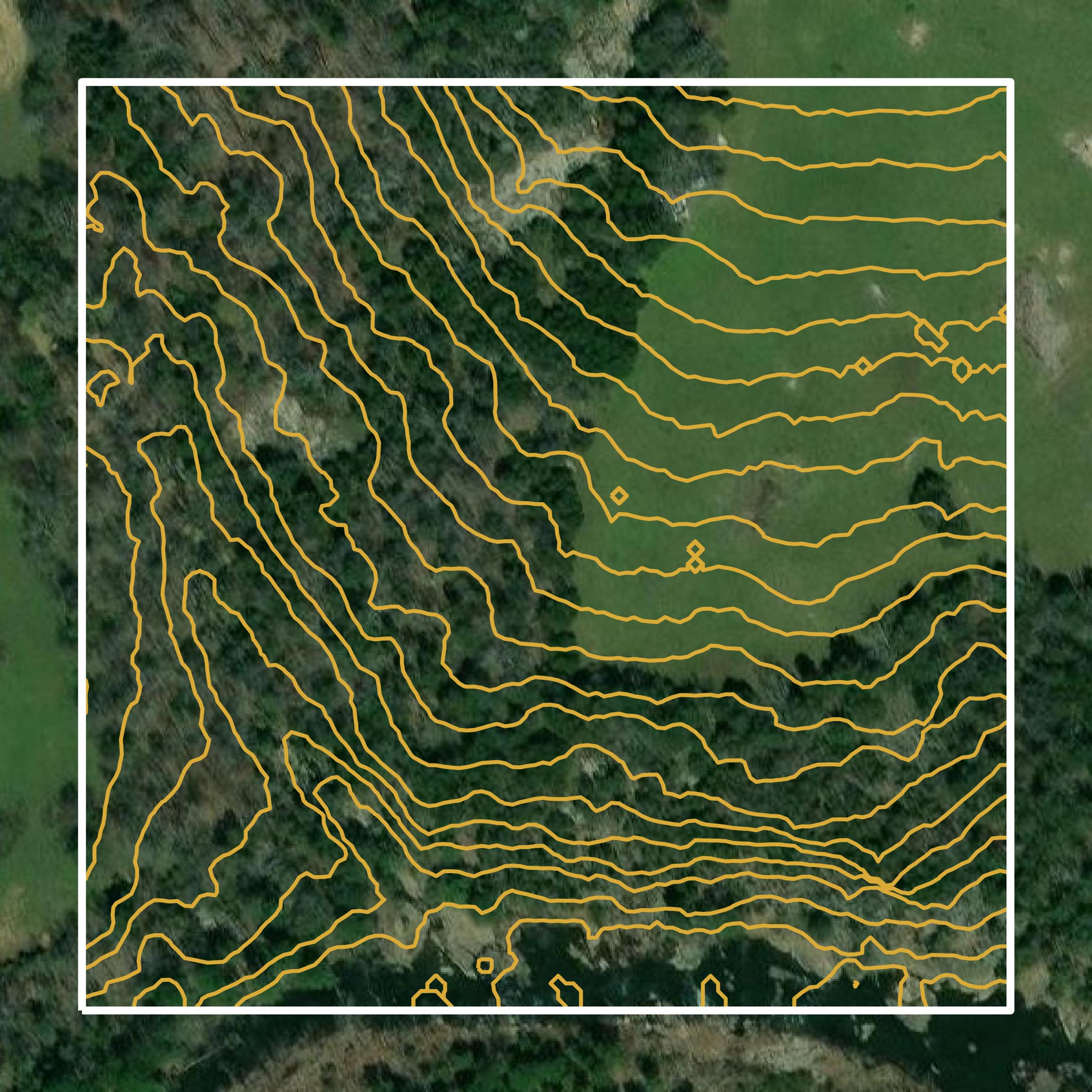 This image shows a contour map in Madison County created using GIS data in Equator.