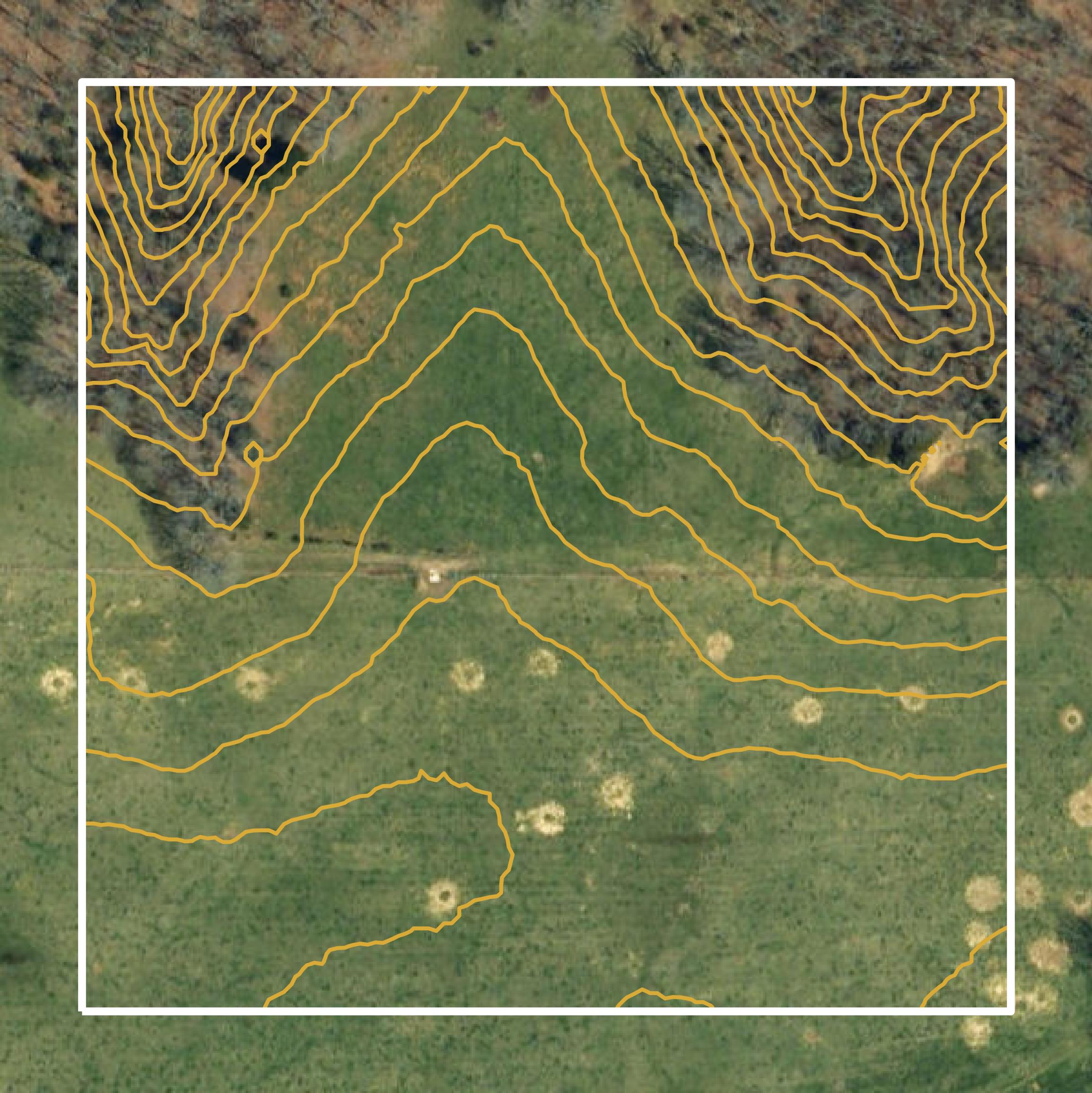 This image shows a contour map in Maries County created using GIS data in Equator.