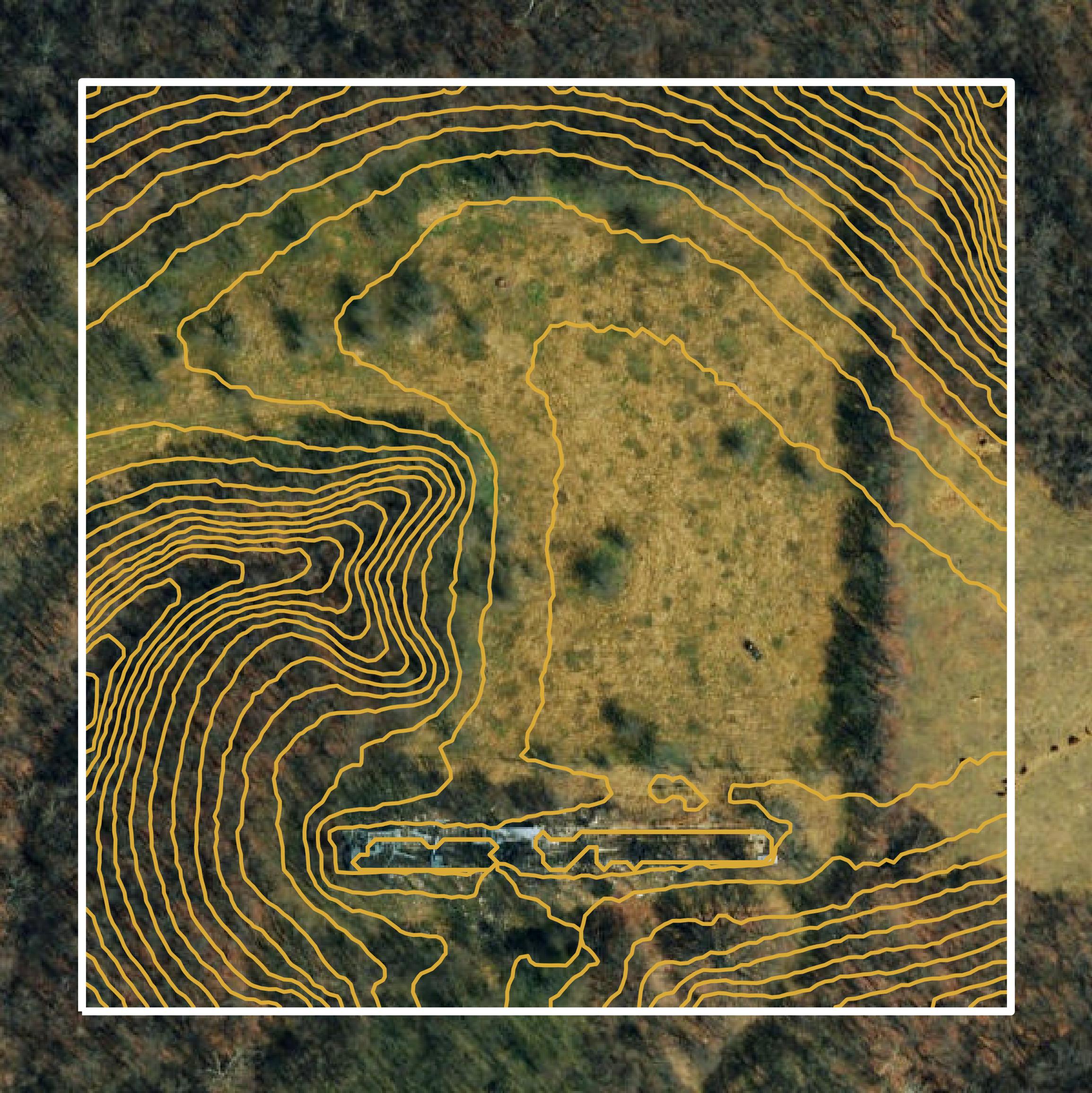 This image shows a contour map in McDonald County created using GIS data in Equator.