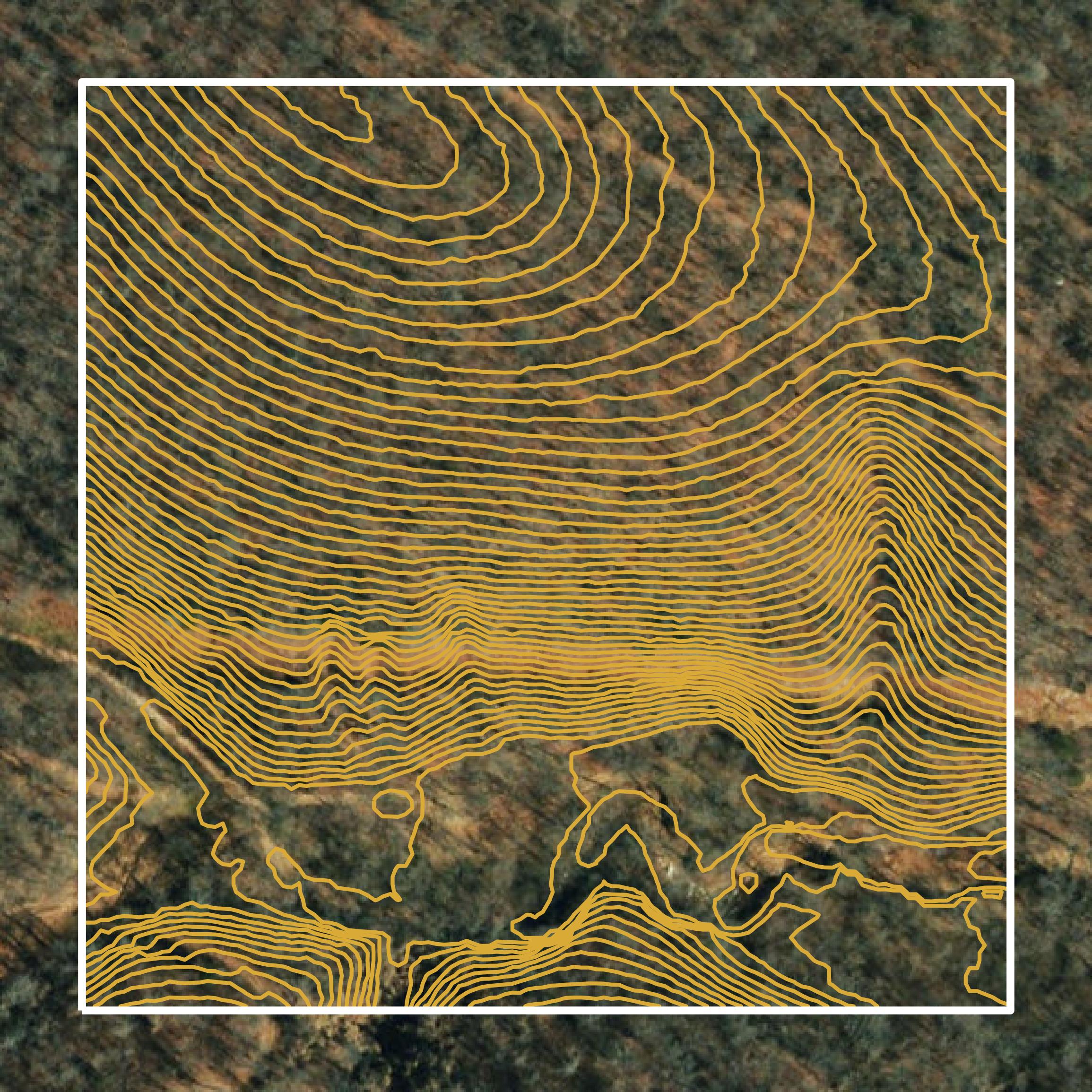 This image shows a contour map in McDonald County created using GIS data in Equator.