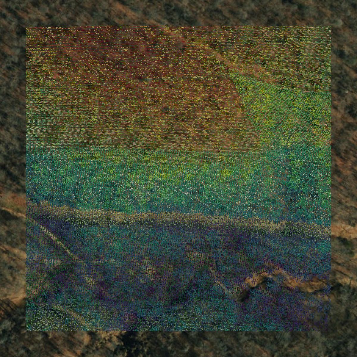 This image shows a LiDAR point cloud in McDonald County created using GIS data in Equator.