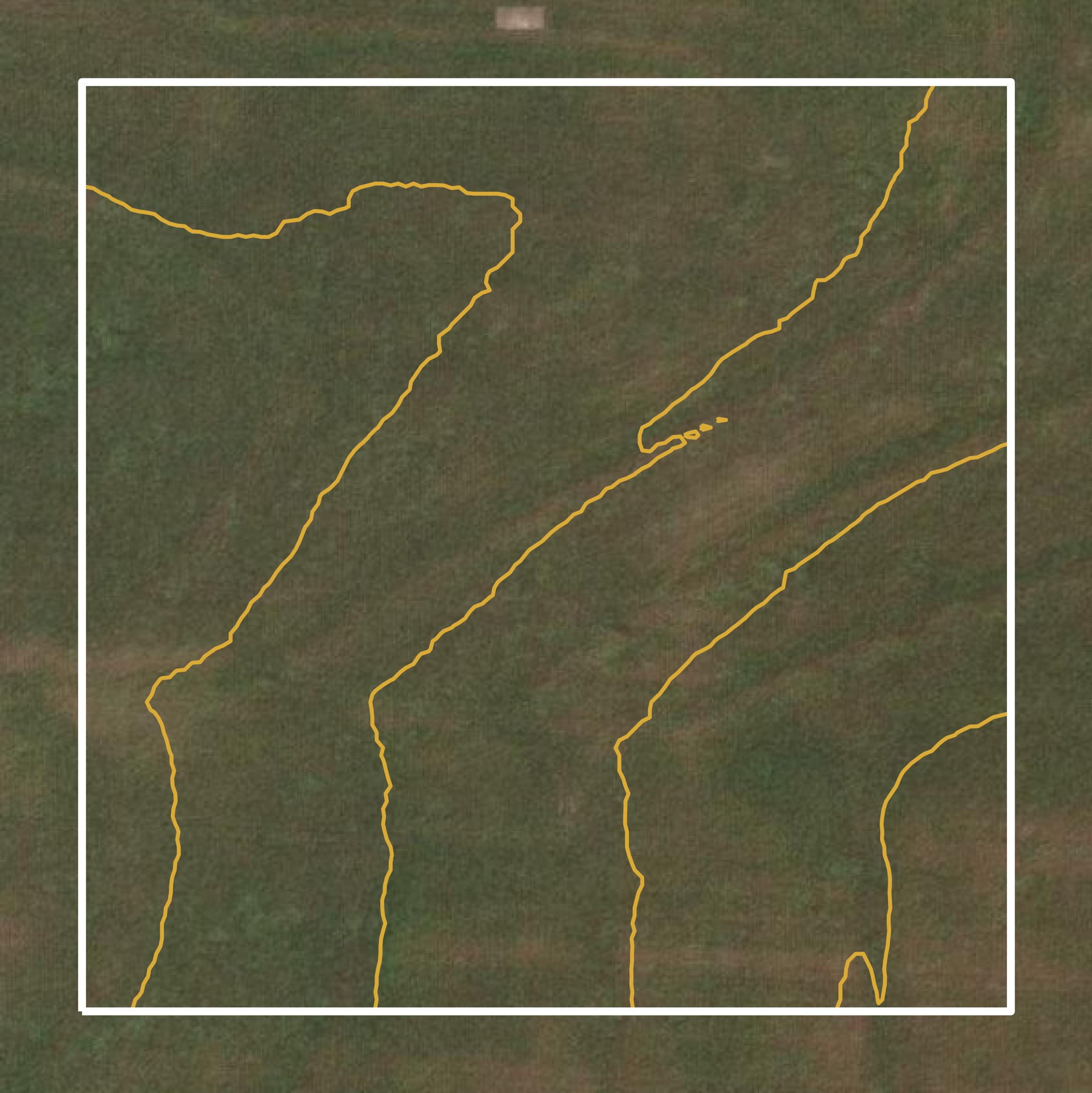 This image shows a contour map in Moniteau County created using GIS data in Equator.