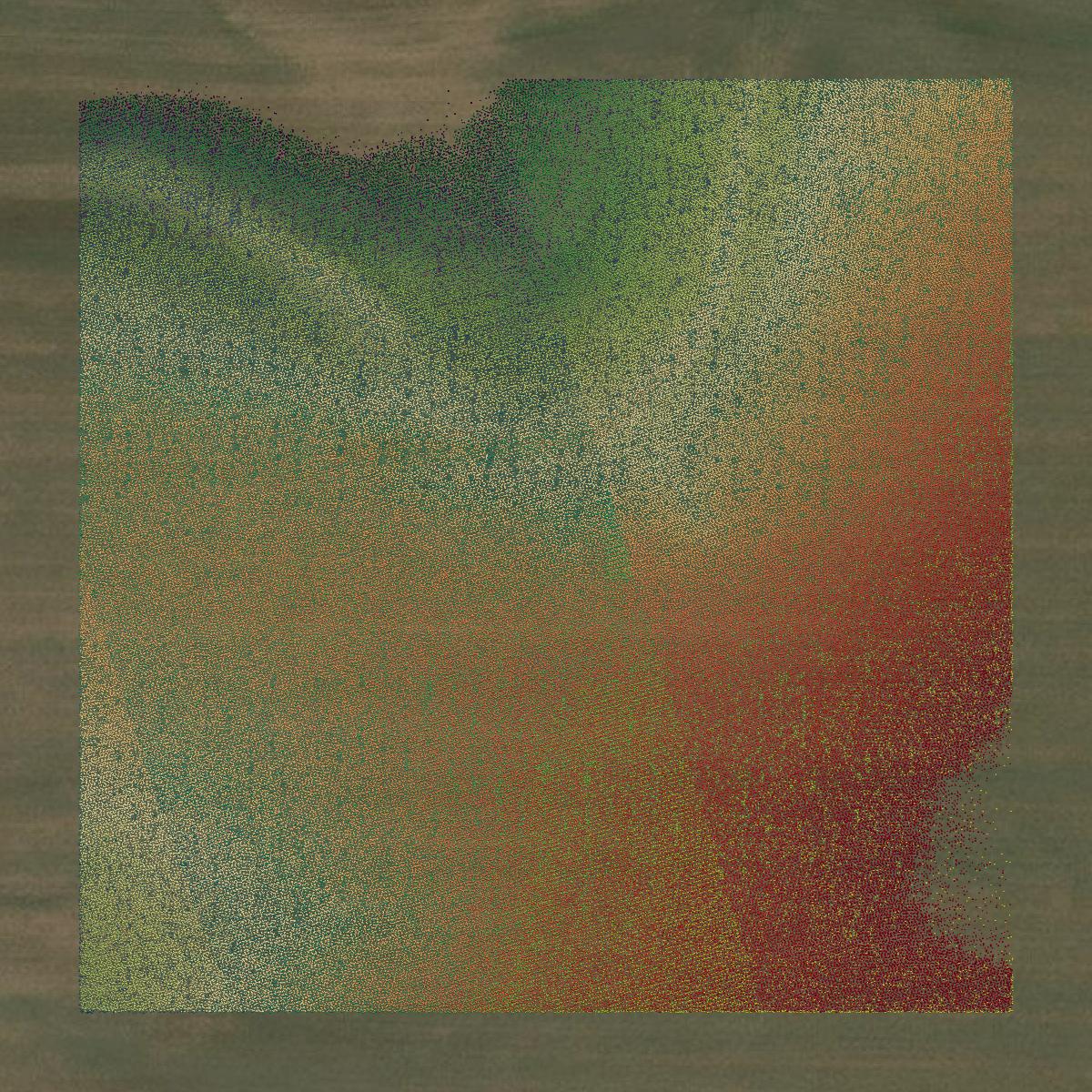 This image shows a LiDAR point cloud in Monroe County created using GIS data in Equator.