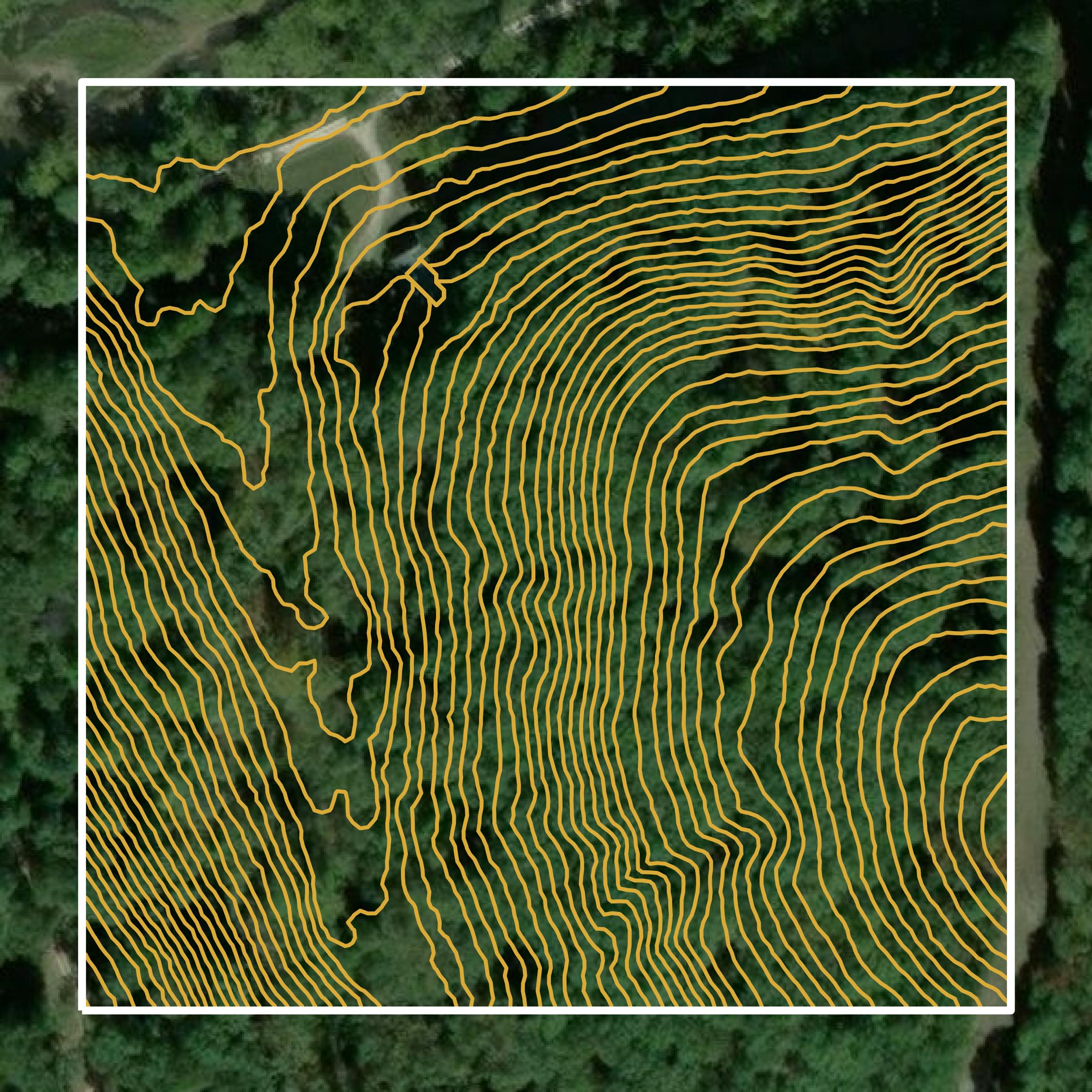 This image shows a contour map in Morgan County created using GIS data in Equator.