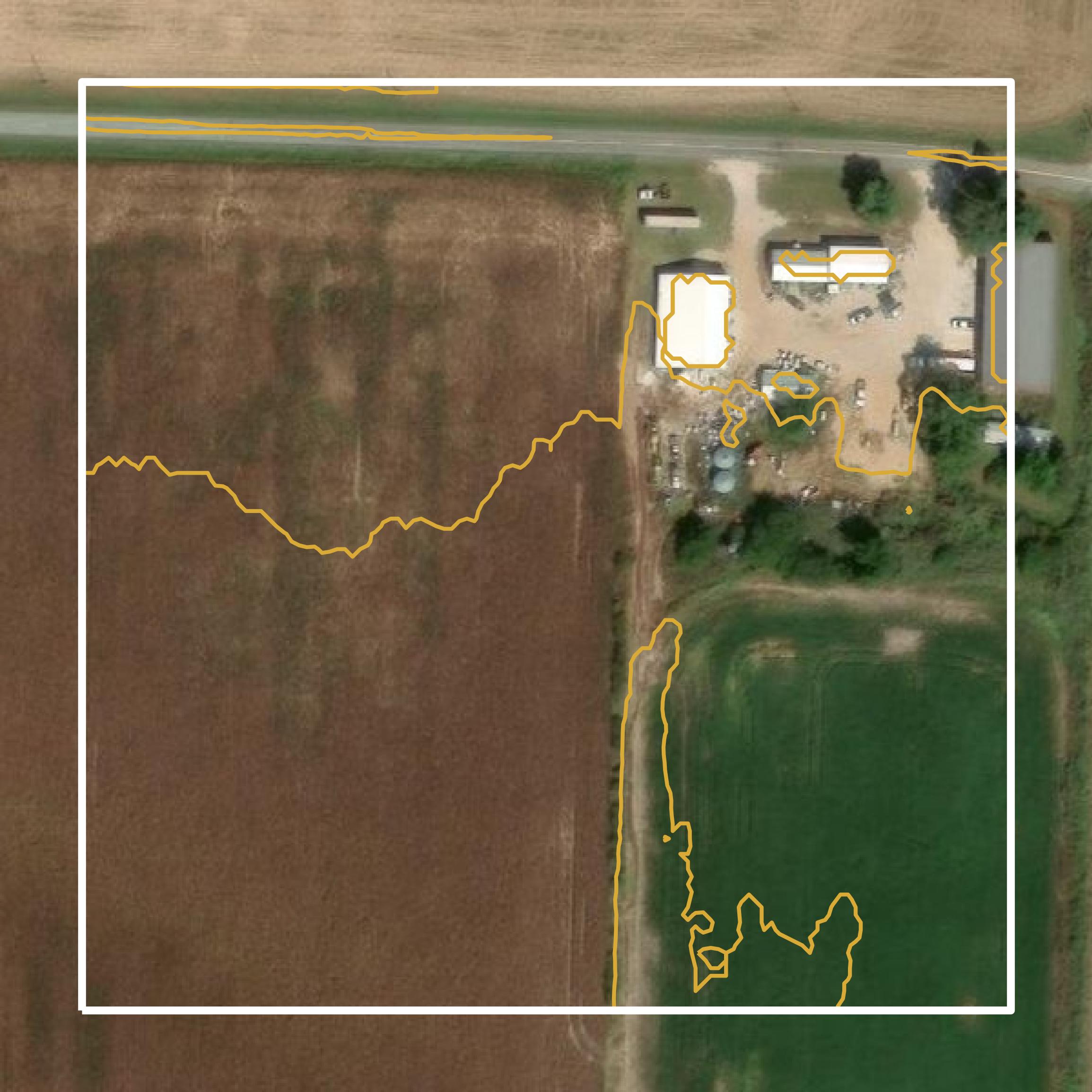 This image shows a contour map in Newton County created using GIS data in Equator.