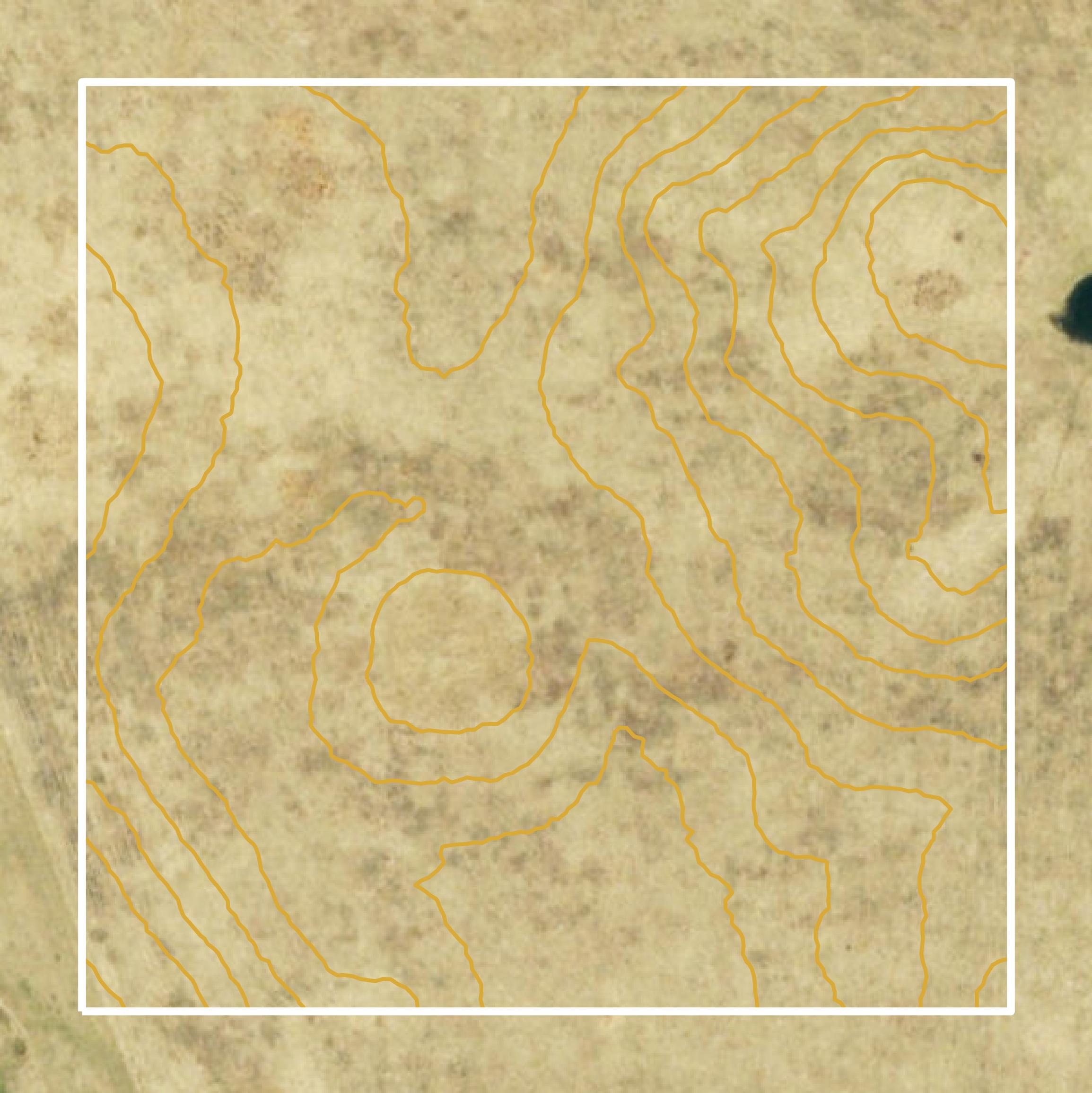 This image shows a contour map in Oregon County created using GIS data in Equator.