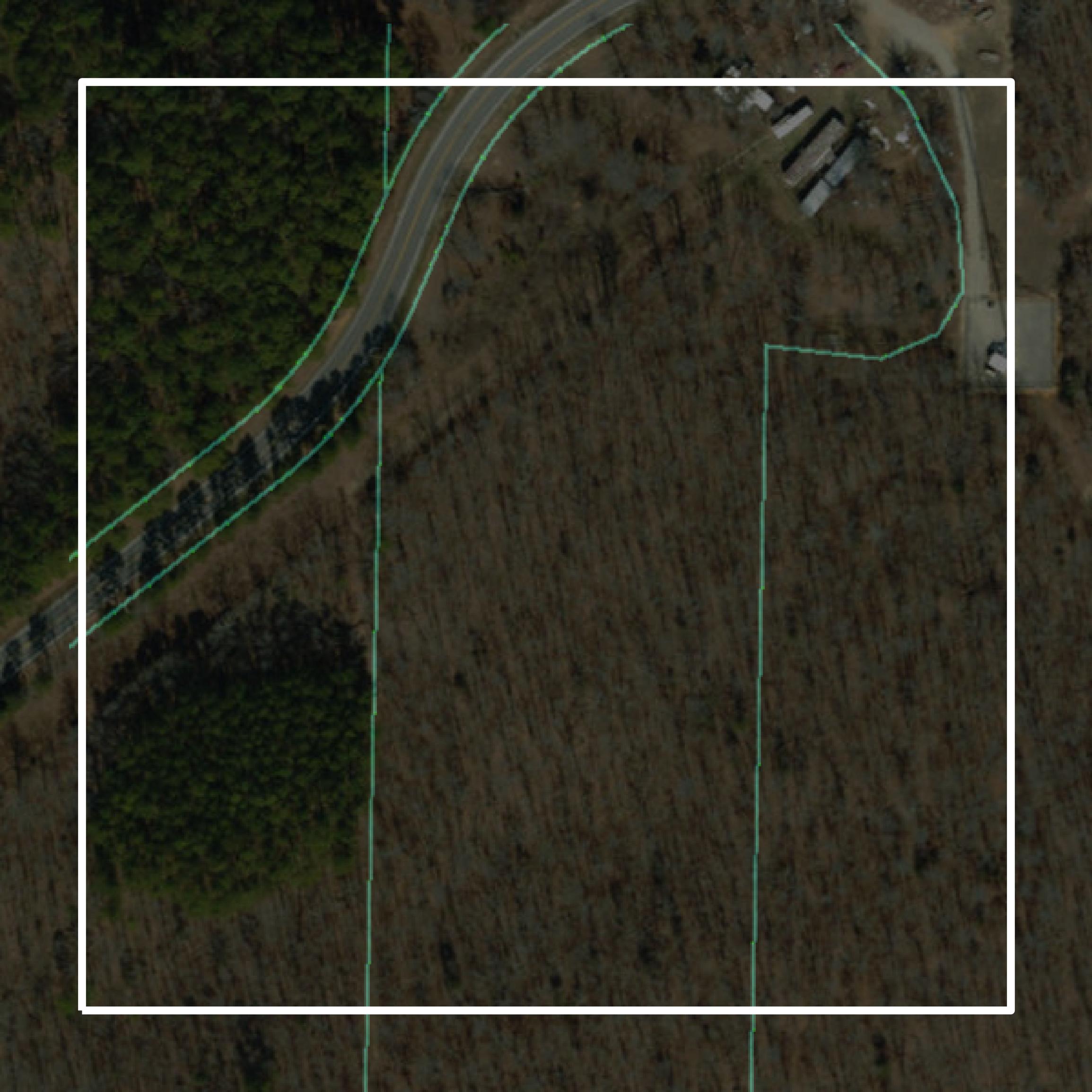 This image shows parcel and building data in Ozark County created using GIS data in Equator.