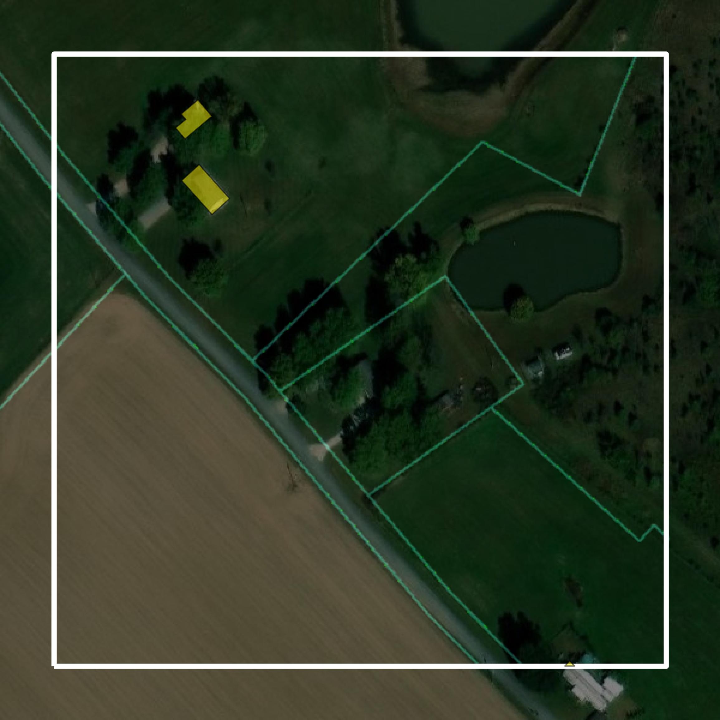 This image shows parcel and building data in Perry County created using GIS data in Equator.