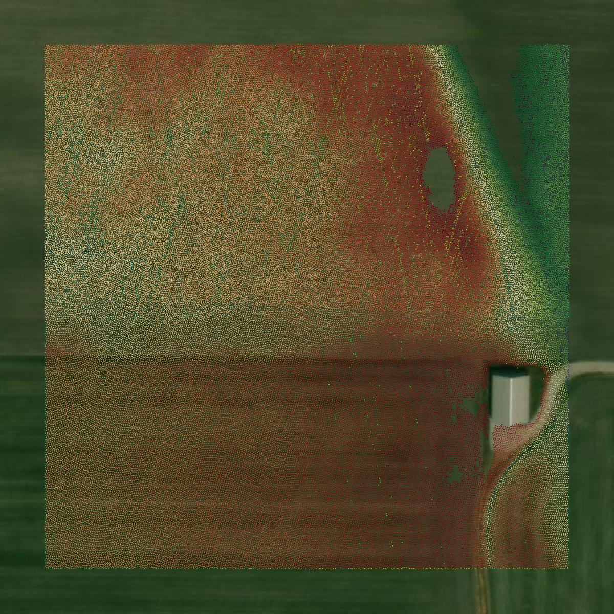 This image shows a LiDAR point cloud in Perry County created using GIS data in Equator.