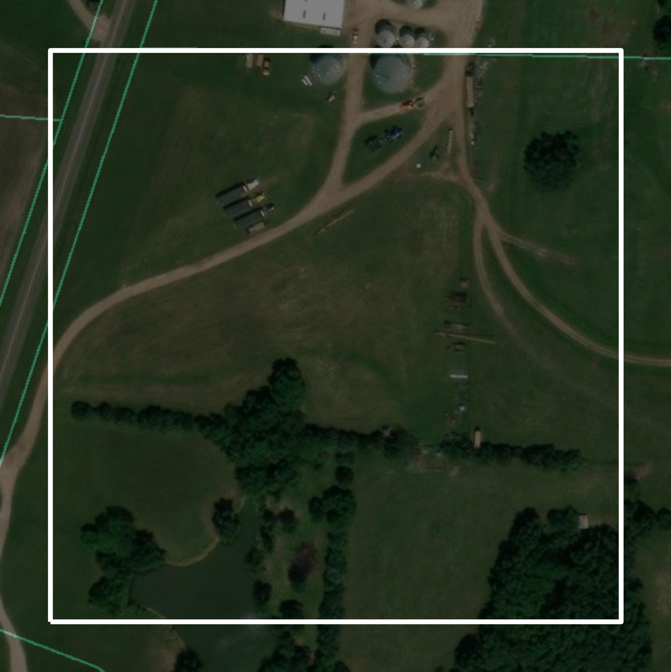 This image shows parcel and building data in Pike County created using GIS data in Equator.