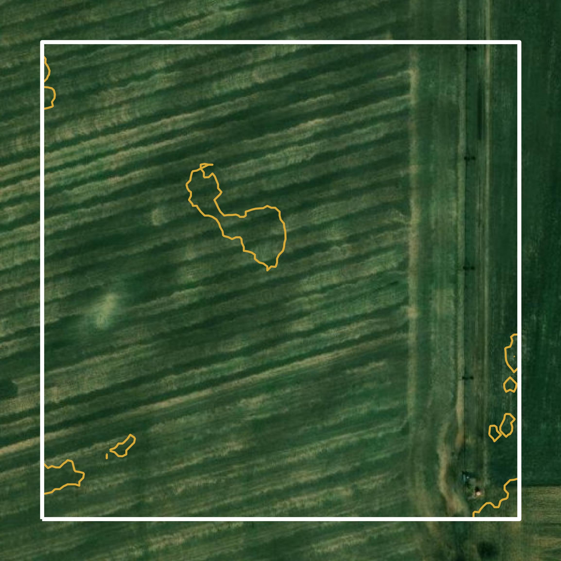 This image shows a contour map in Platte County created using GIS data in Equator.
