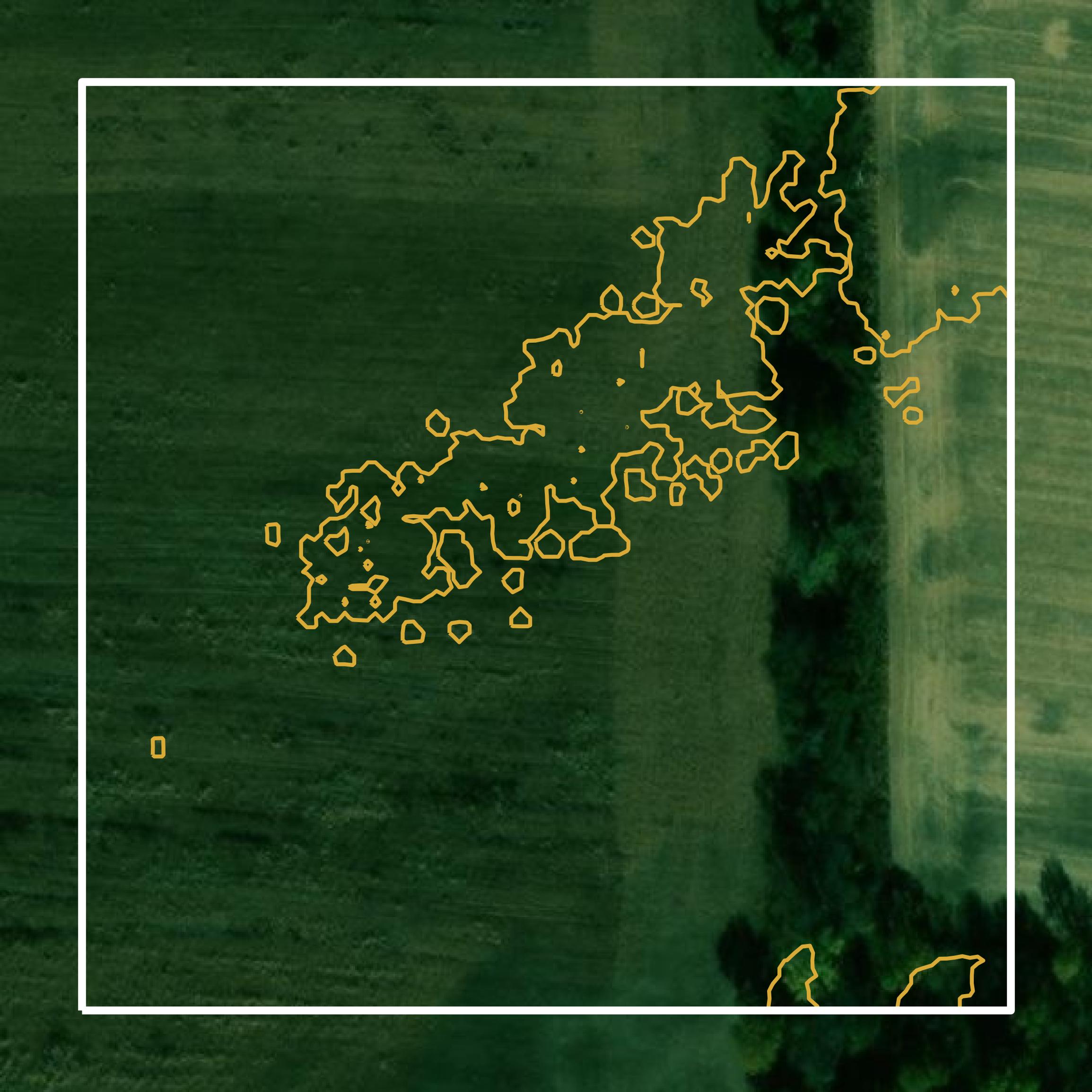 This image shows a contour map in Platte County created using GIS data in Equator.