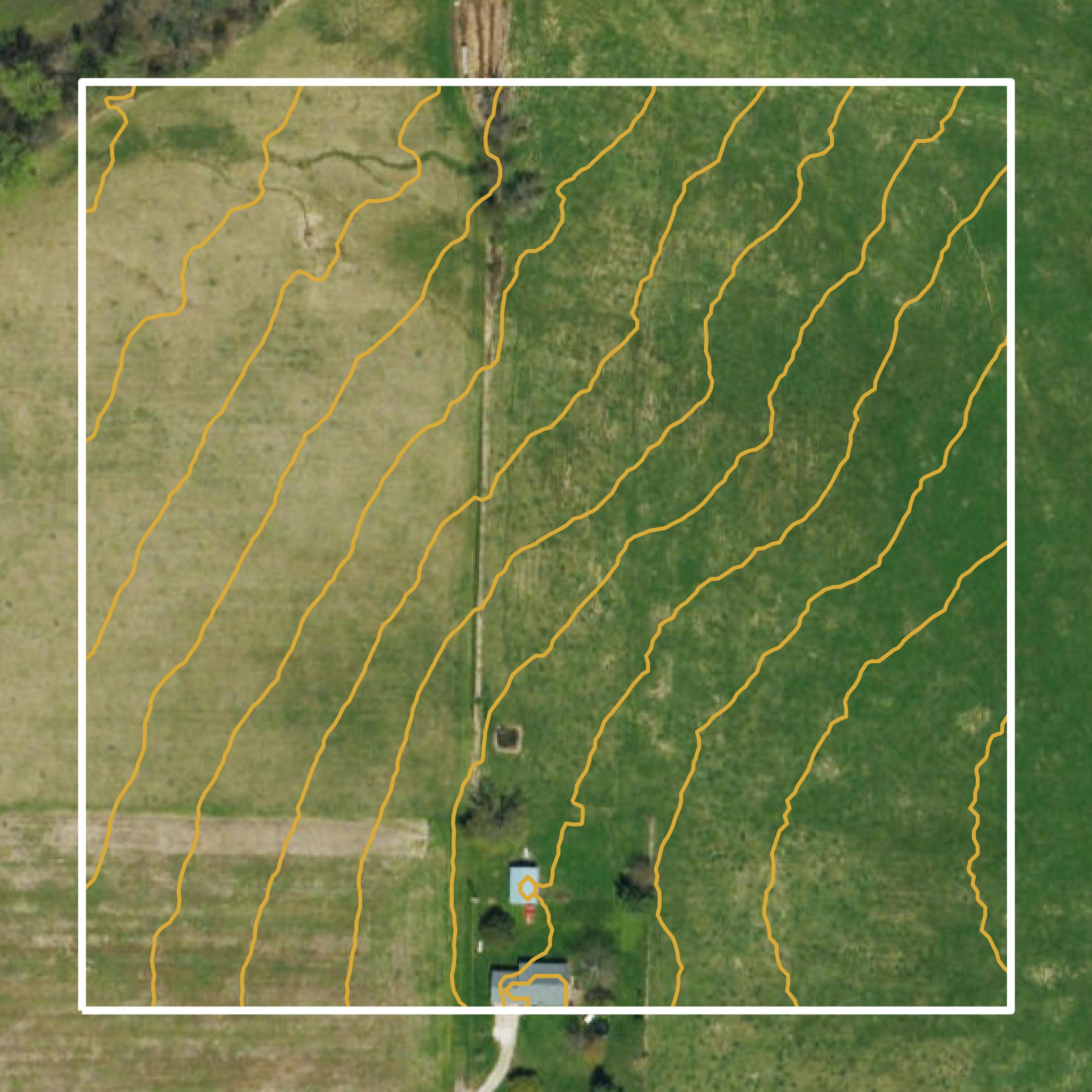 This image shows a contour map in Polk County created using GIS data in Equator.
