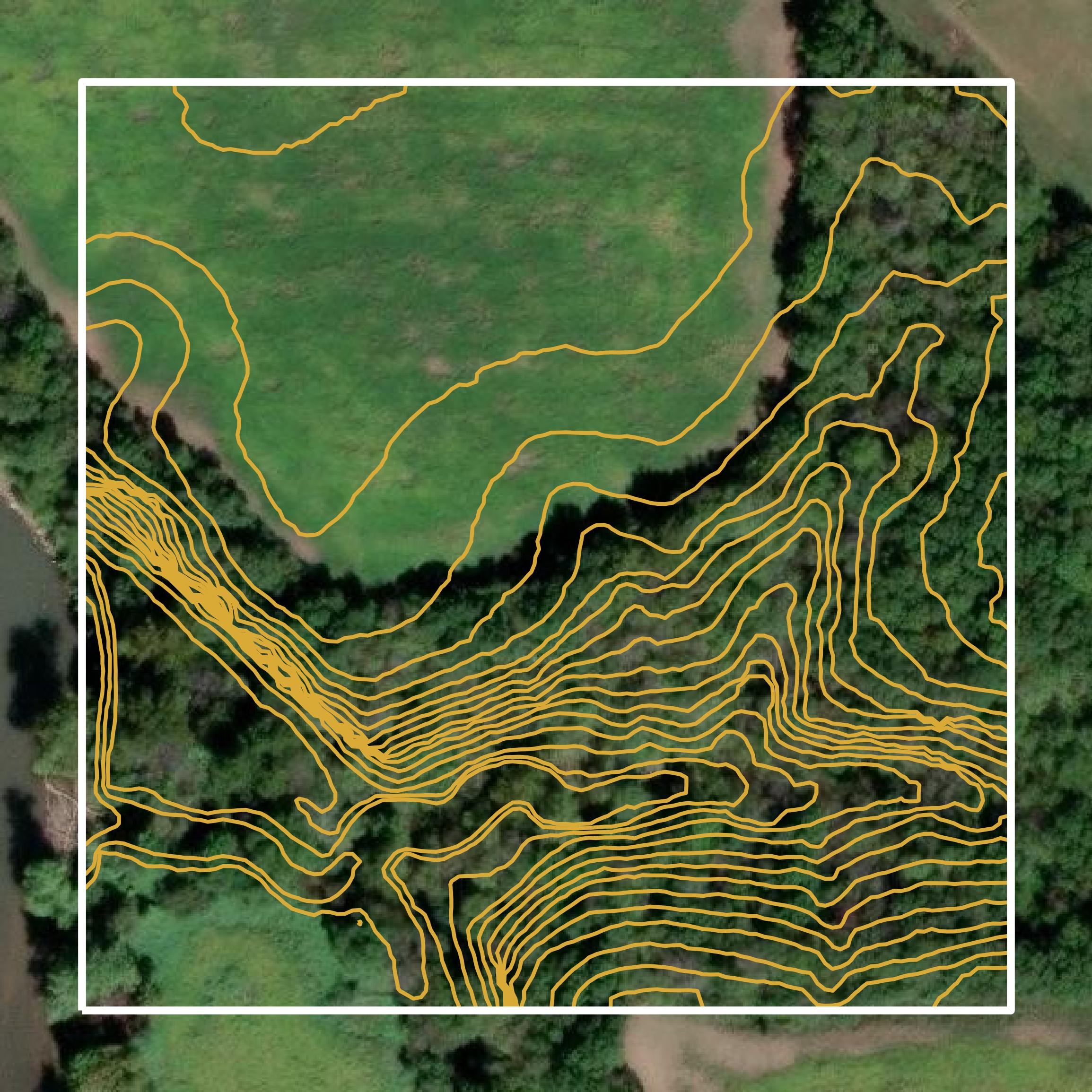 This image shows a contour map in Polk County created using GIS data in Equator.