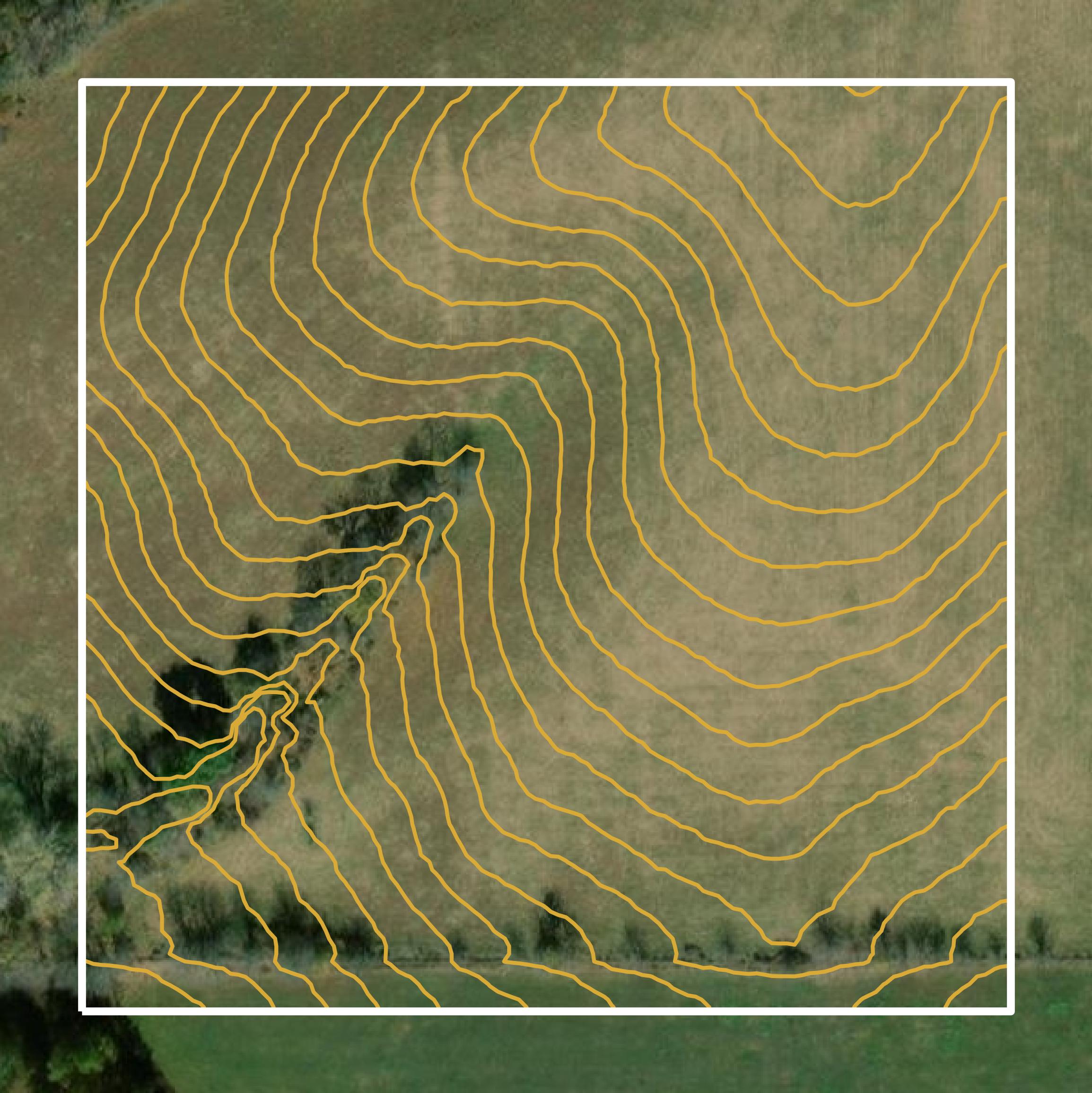 This image shows a contour map in Putnam County created using GIS data in Equator.