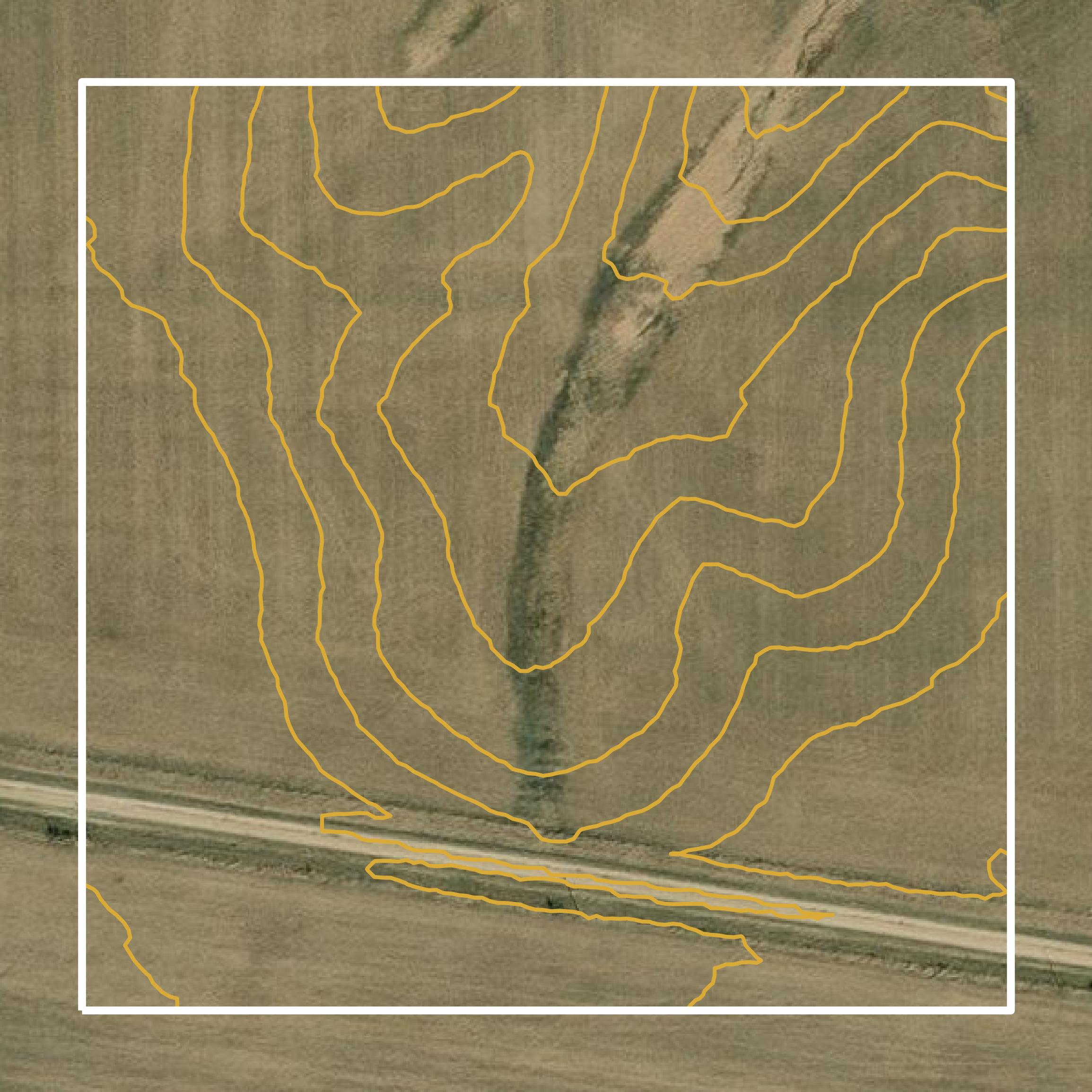 This image shows a contour map in Putnam County created using GIS data in Equator.