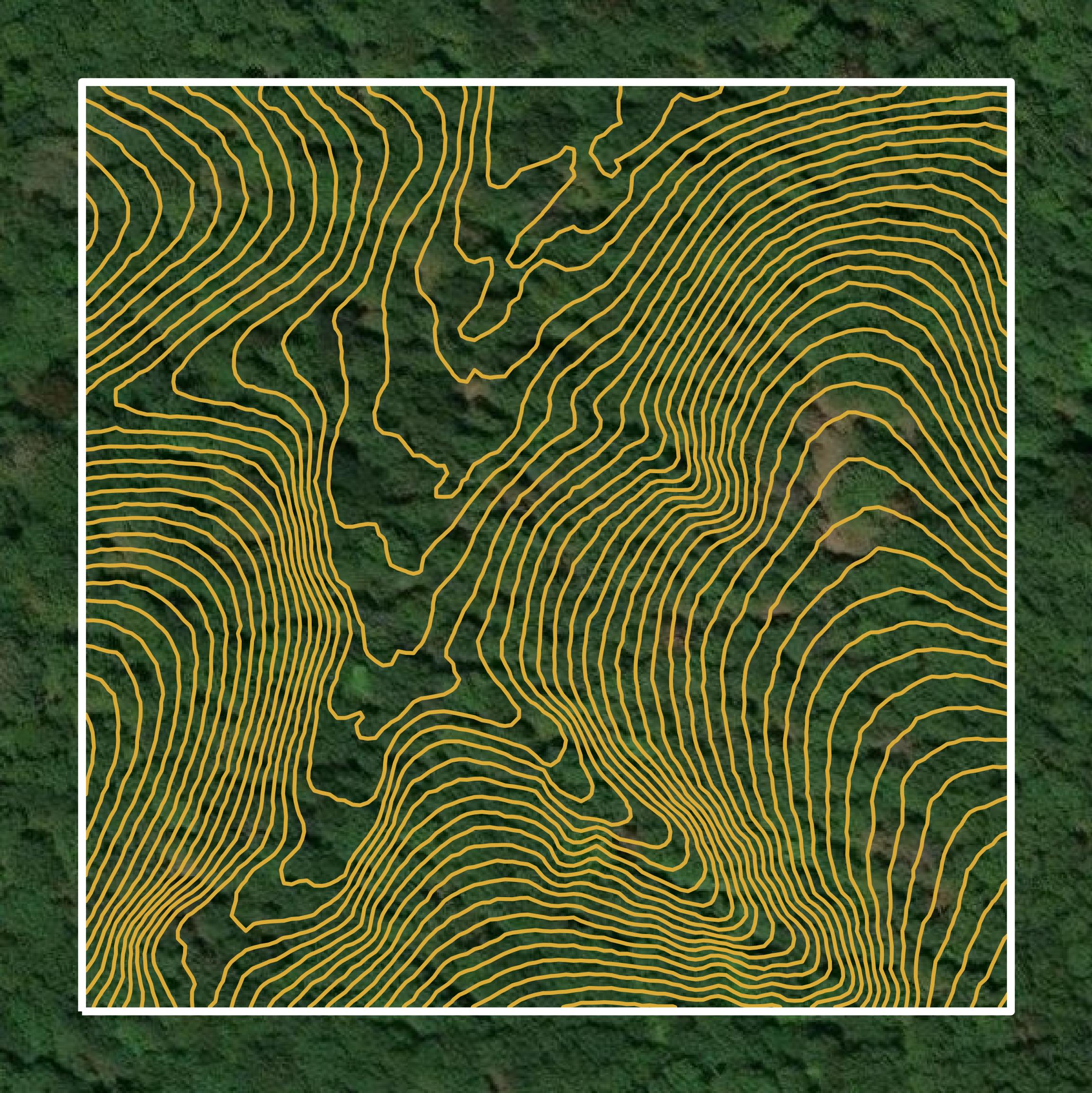 This image shows a contour map in Reynolds County created using GIS data in Equator.