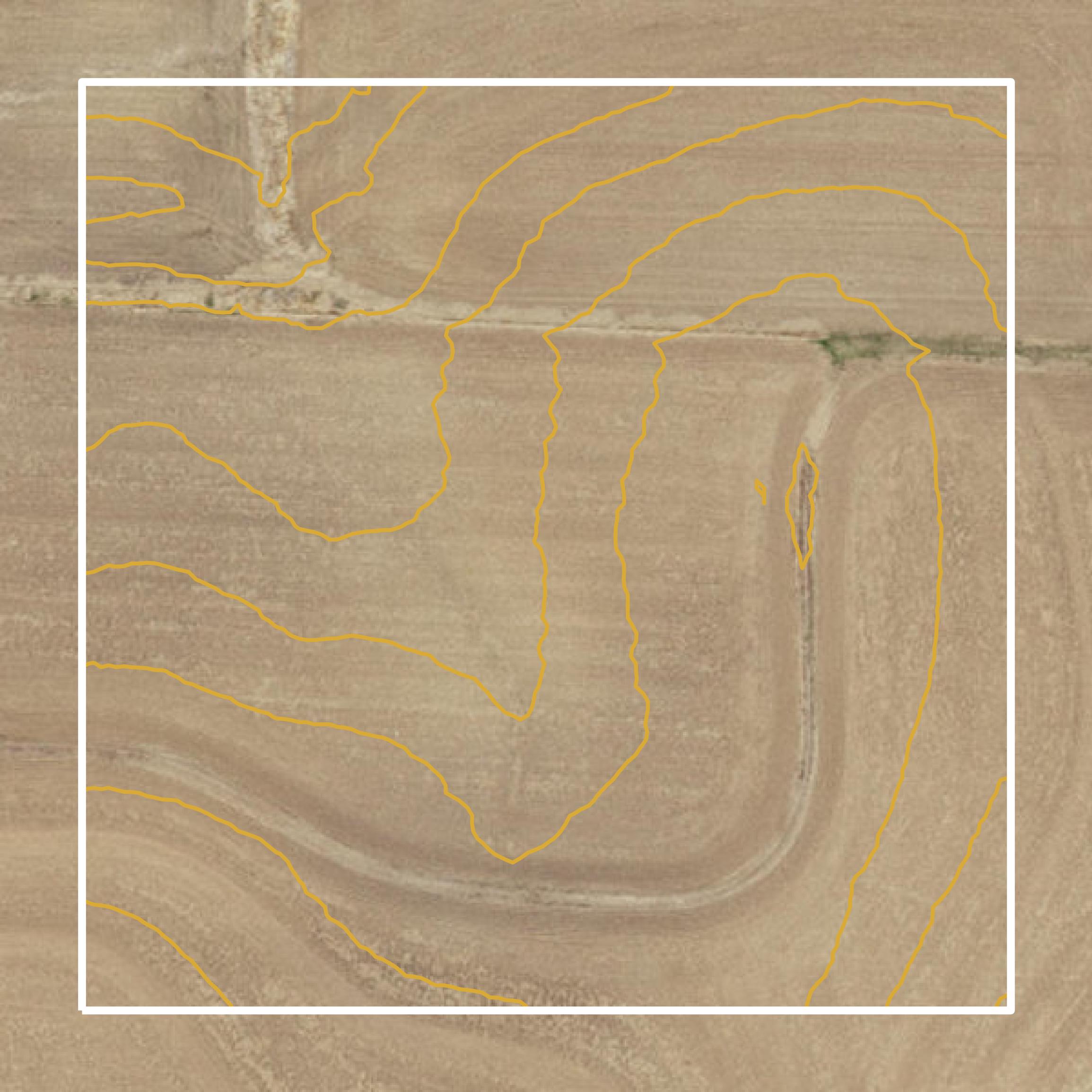 This image shows a contour map in Saline County created using GIS data in Equator.