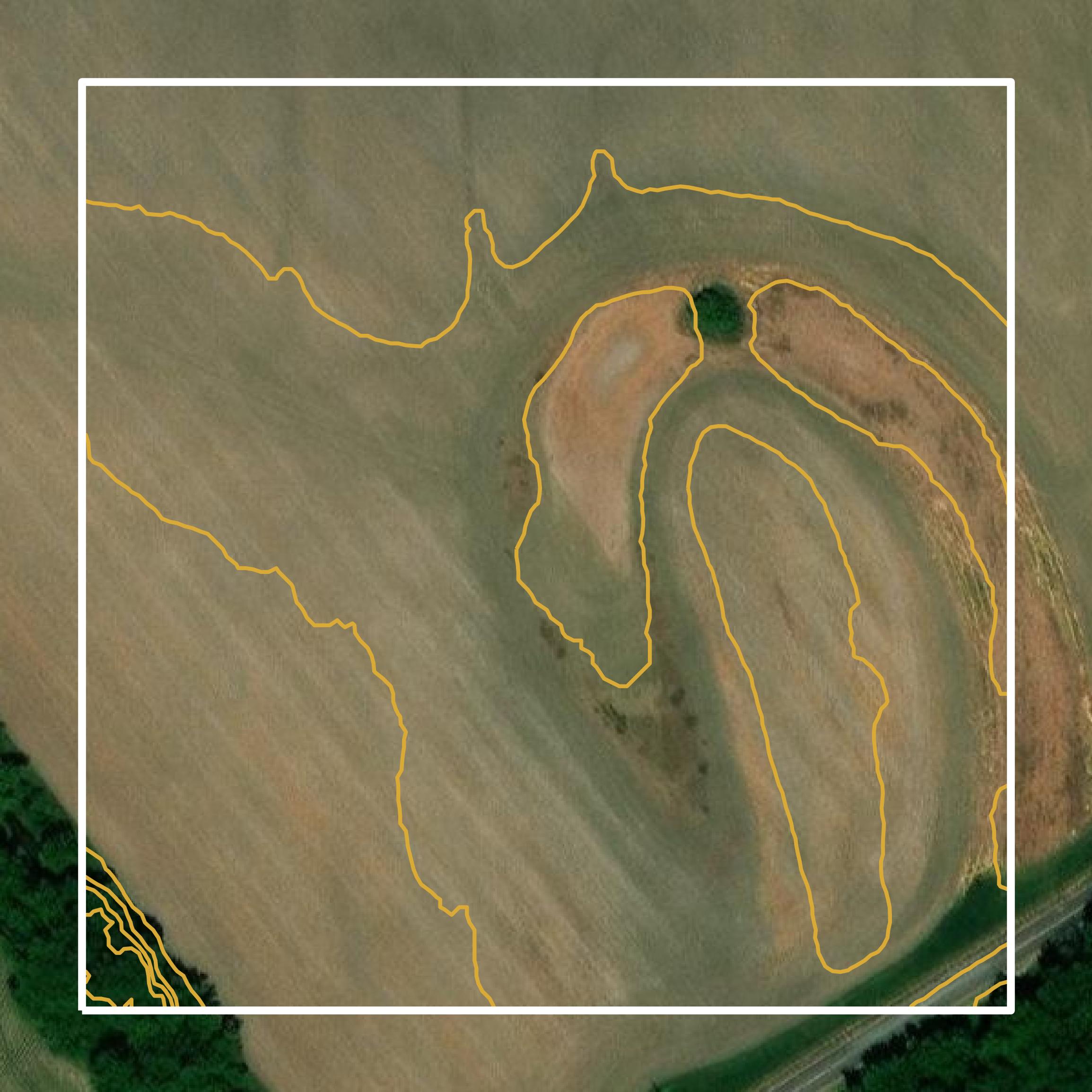 This image shows a contour map in Schuyler County created using GIS data in Equator.