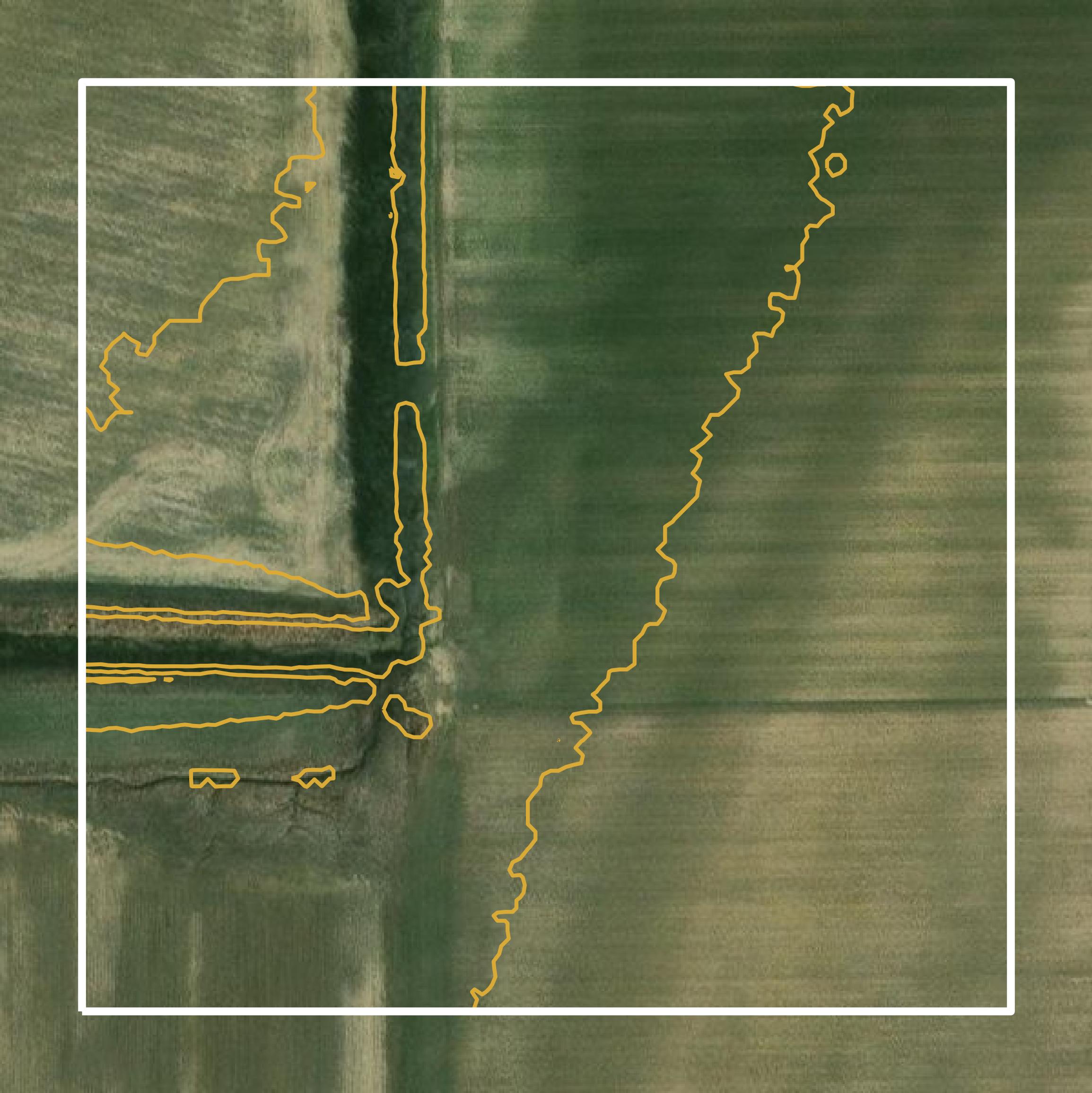 This image shows a contour map in Scott County created using GIS data in Equator.