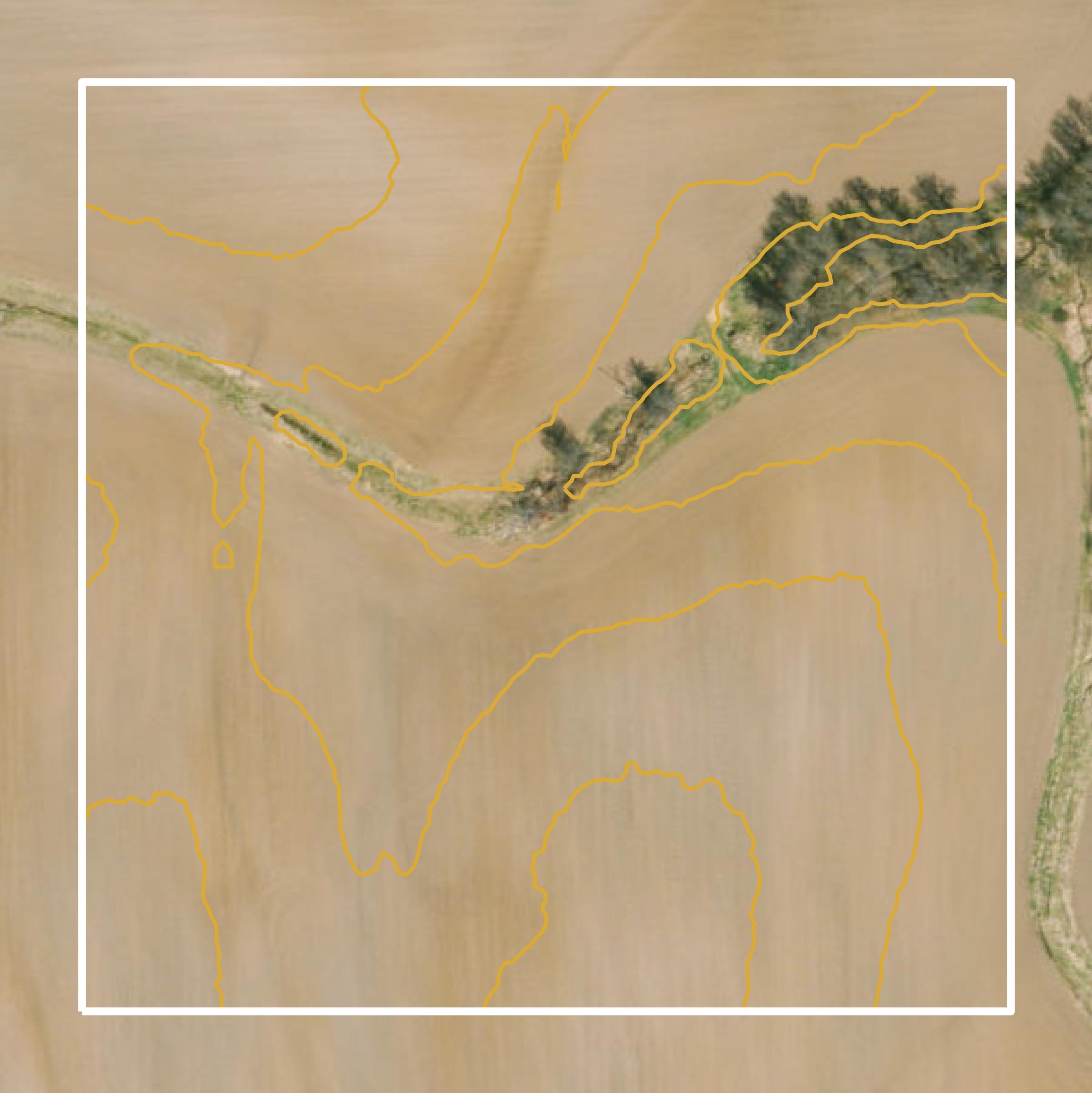 This image shows a contour map in Shelby County created using GIS data in Equator.