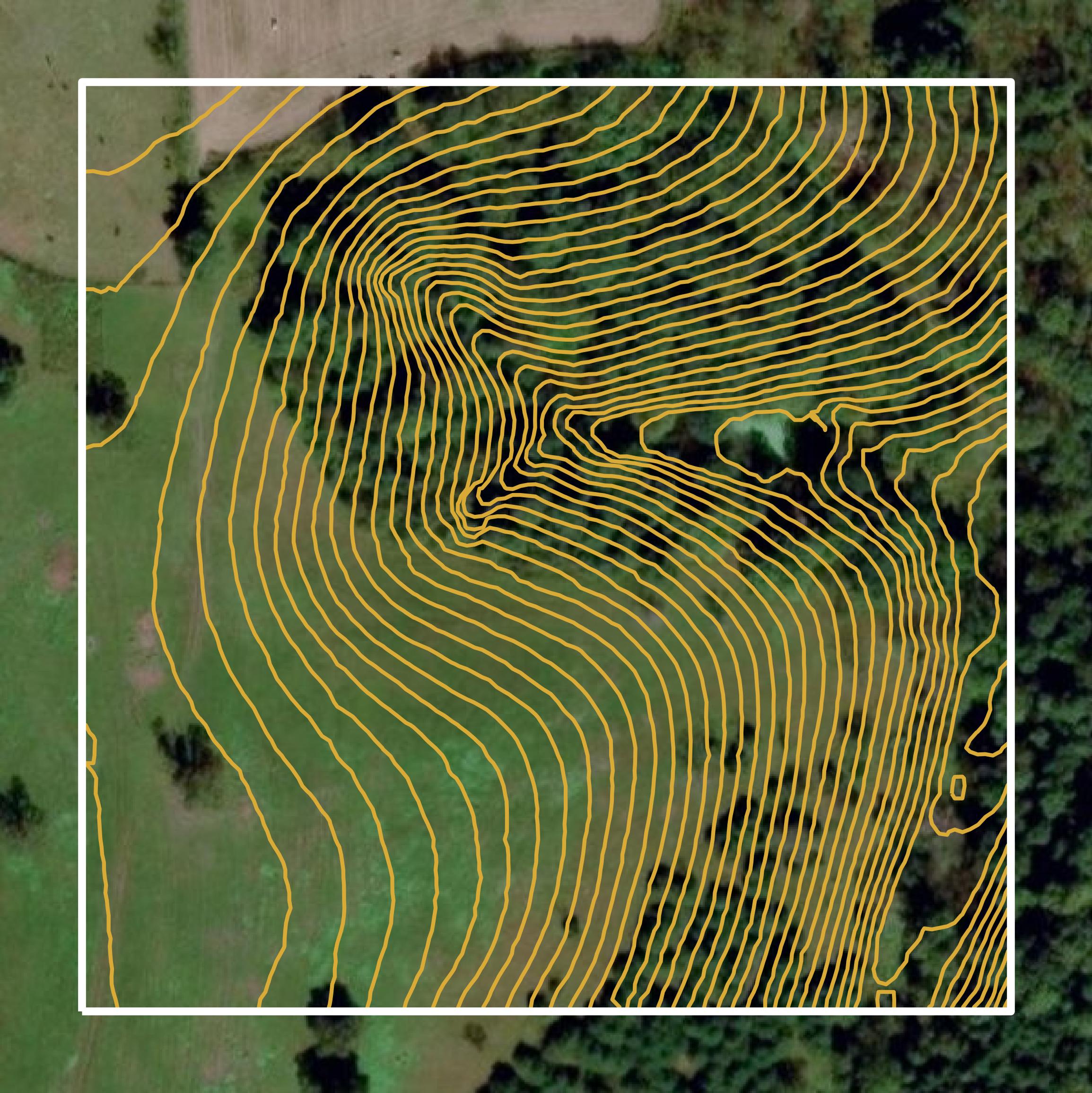 This image shows a contour map in Stone County created using GIS data in Equator.