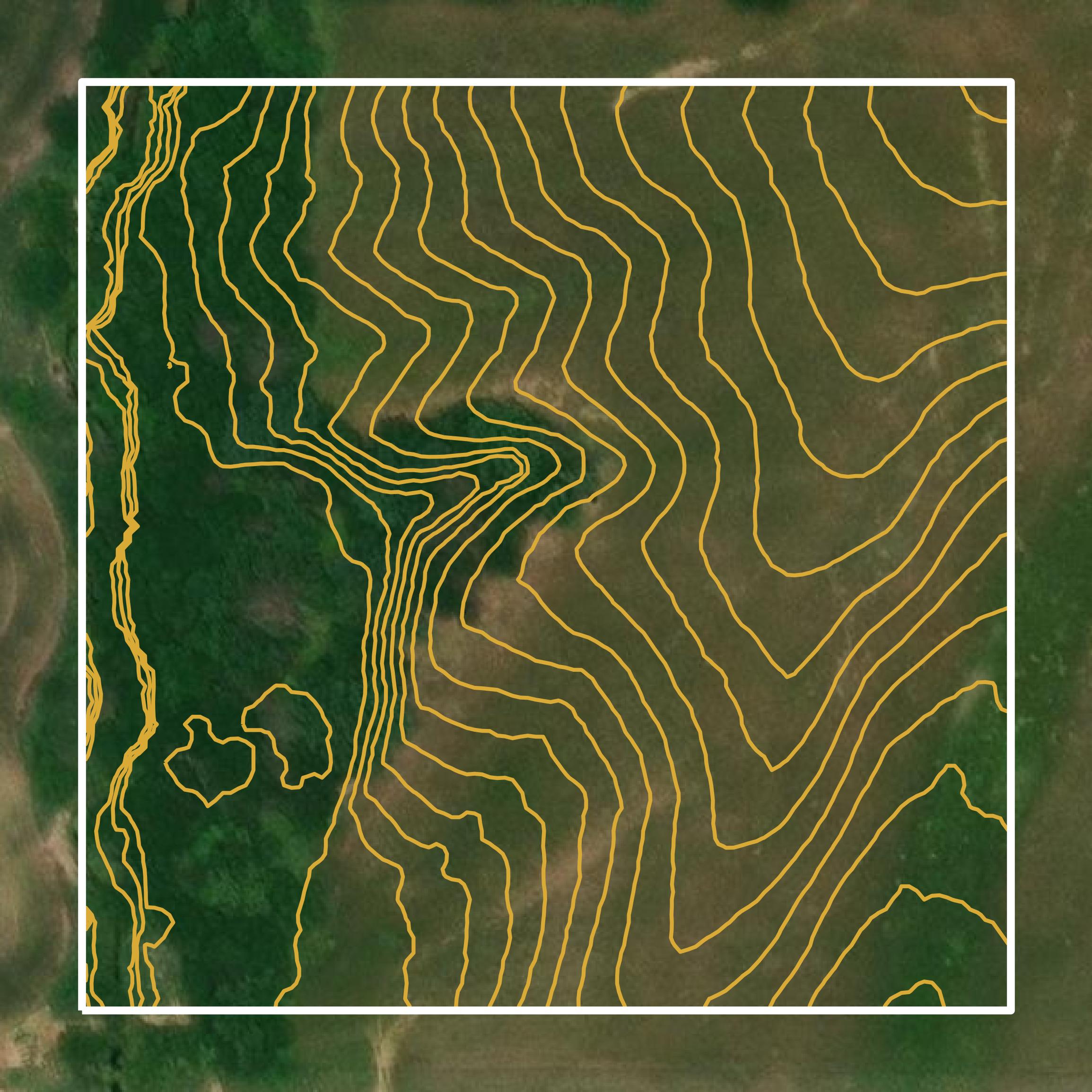 This image shows a contour map in Sullivan County created using GIS data in Equator.