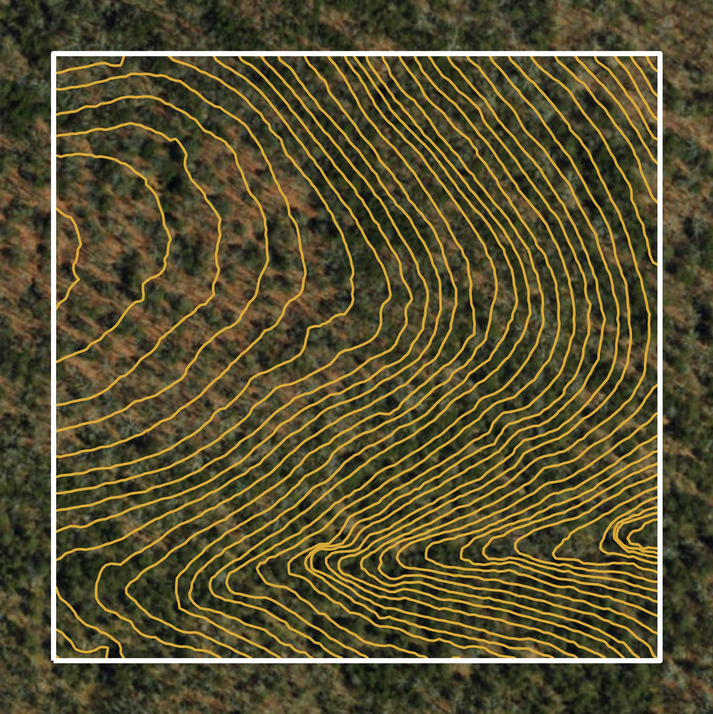 This image shows a contour map in Taney County created using GIS data in Equator.