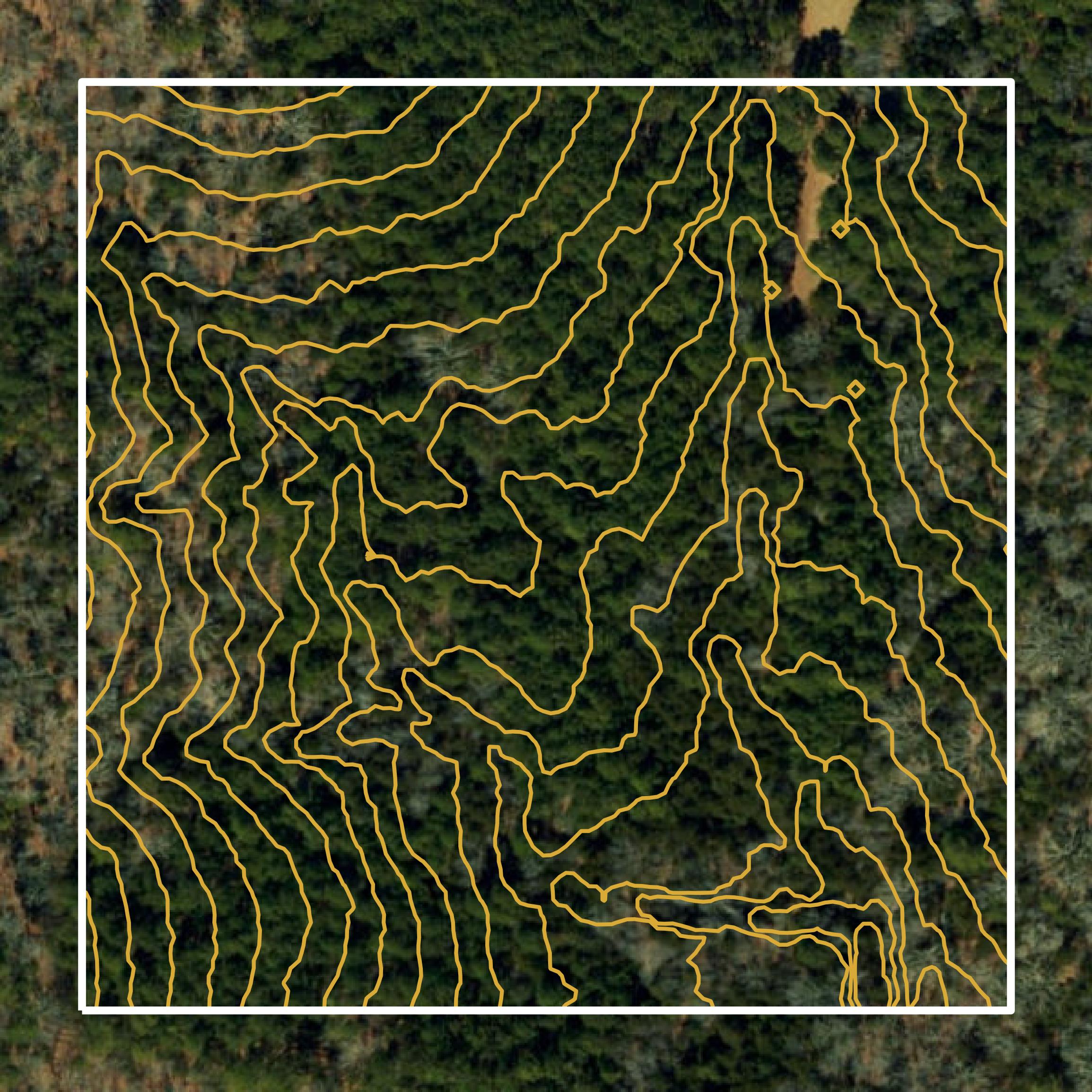 This image shows a contour map in Texas County created using GIS data in Equator.