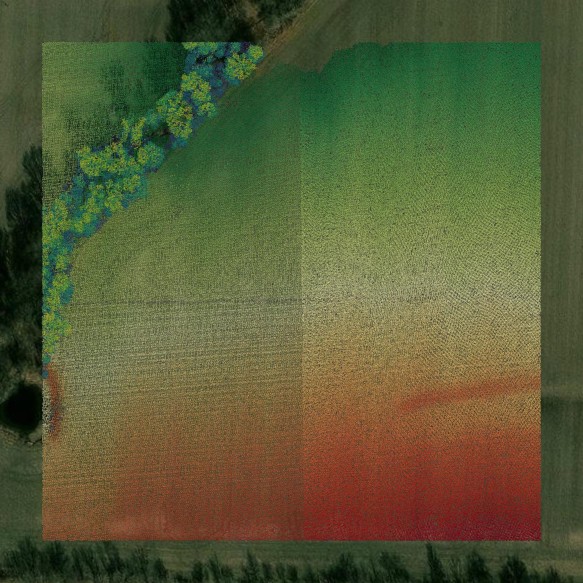 This image shows a LiDAR point cloud in Vernon County created using GIS data in Equator.