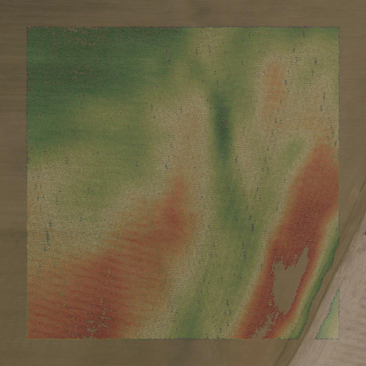 This image shows a LiDAR point cloud in Warren County created using GIS data in Equator.