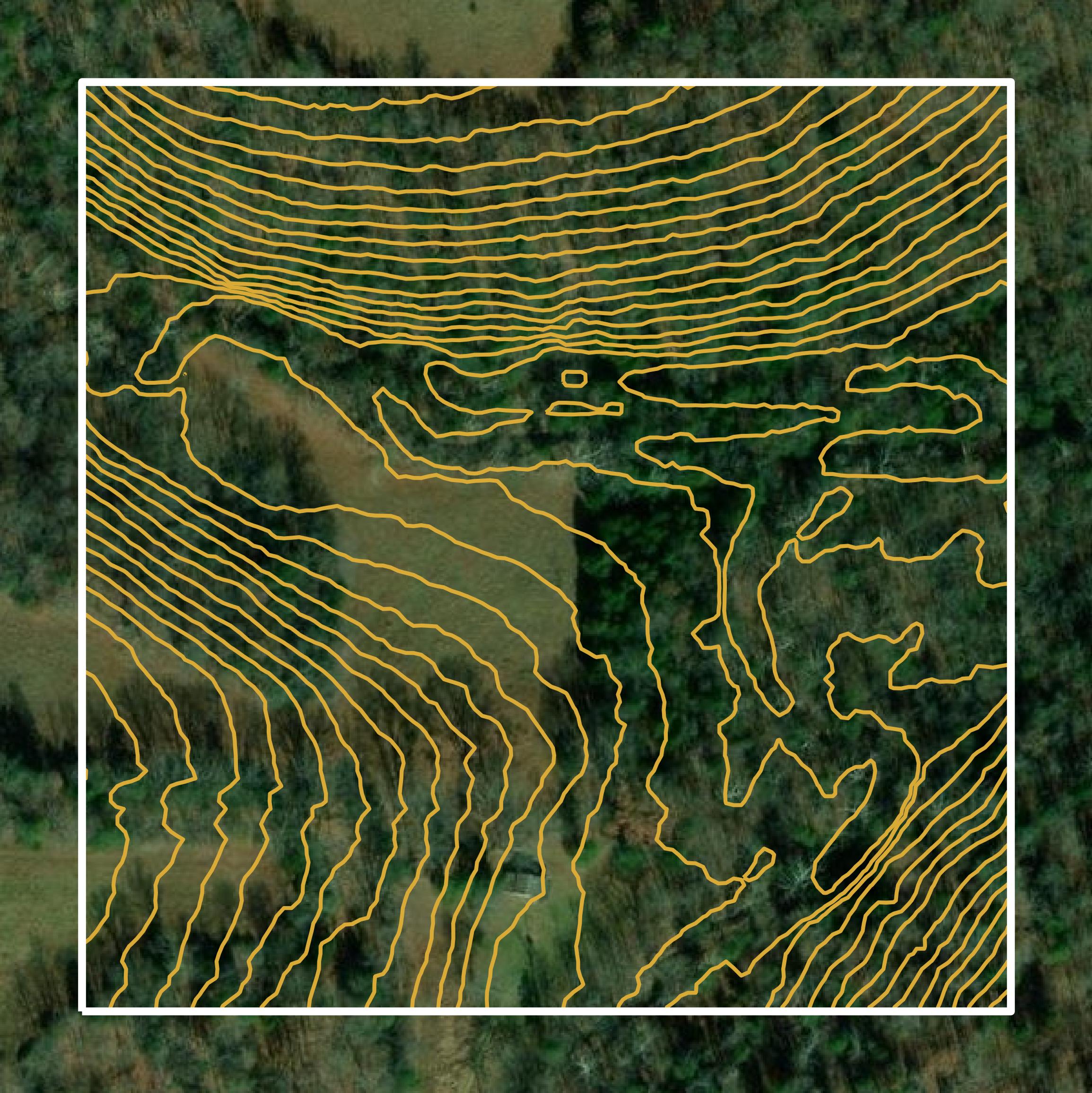 This image shows a contour map in Washington County created using GIS data in Equator.