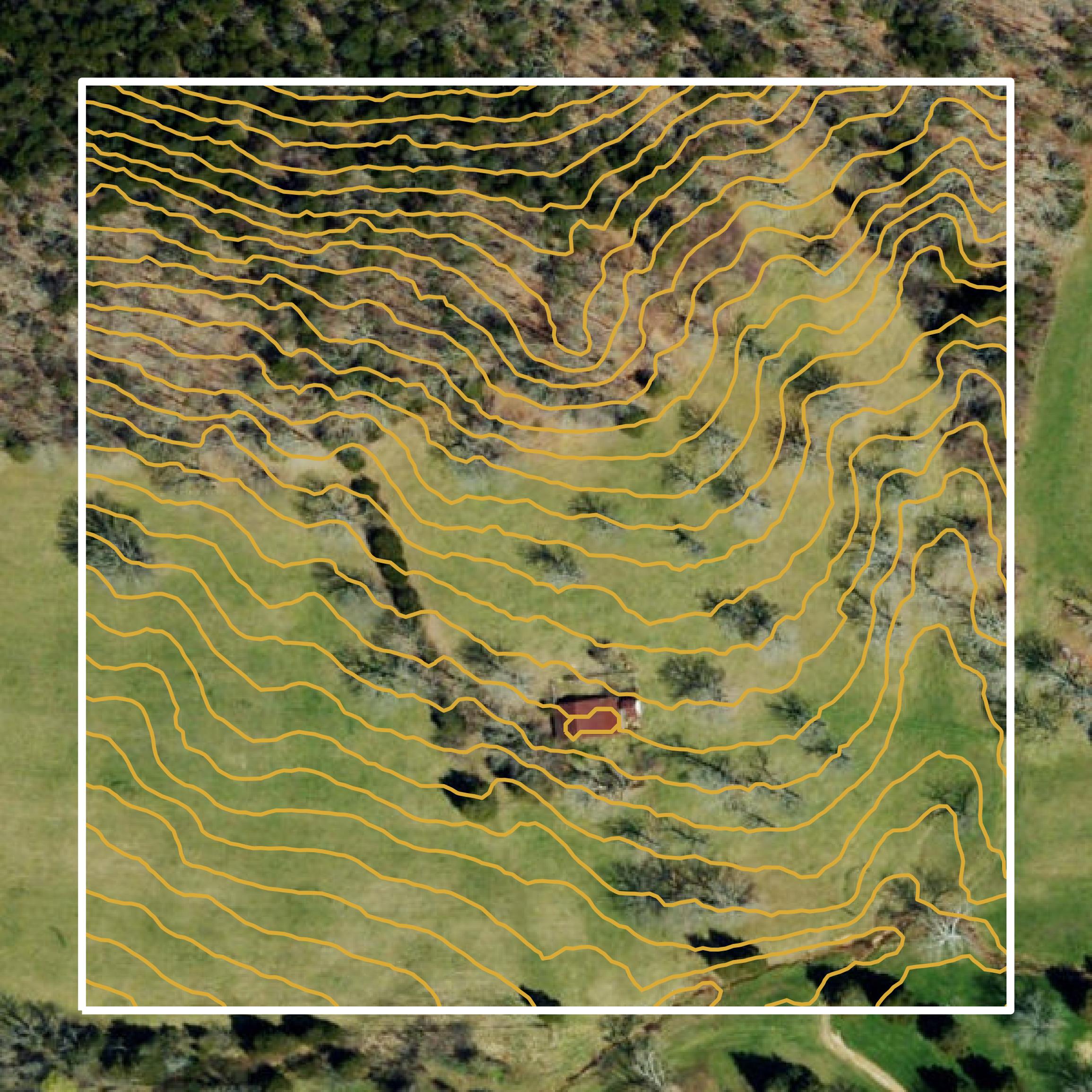 This image shows a contour map in Washington County created using GIS data in Equator.