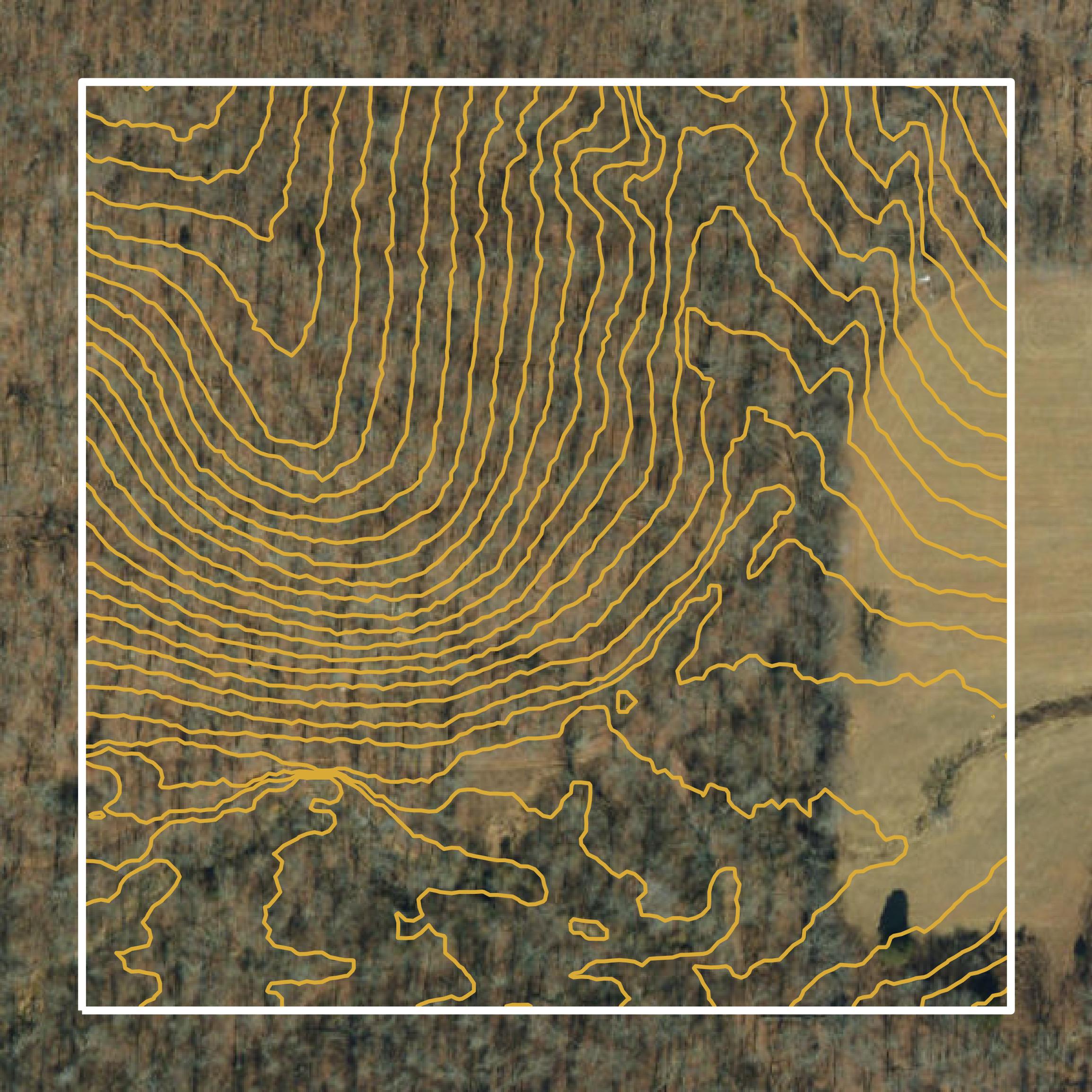 This image shows a contour map in Wayne County created using GIS data in Equator.