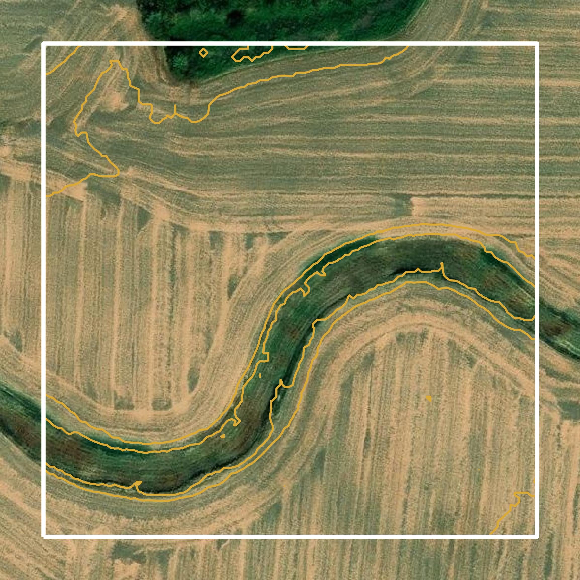 This image shows a contour map in Worth County created using GIS data in Equator.