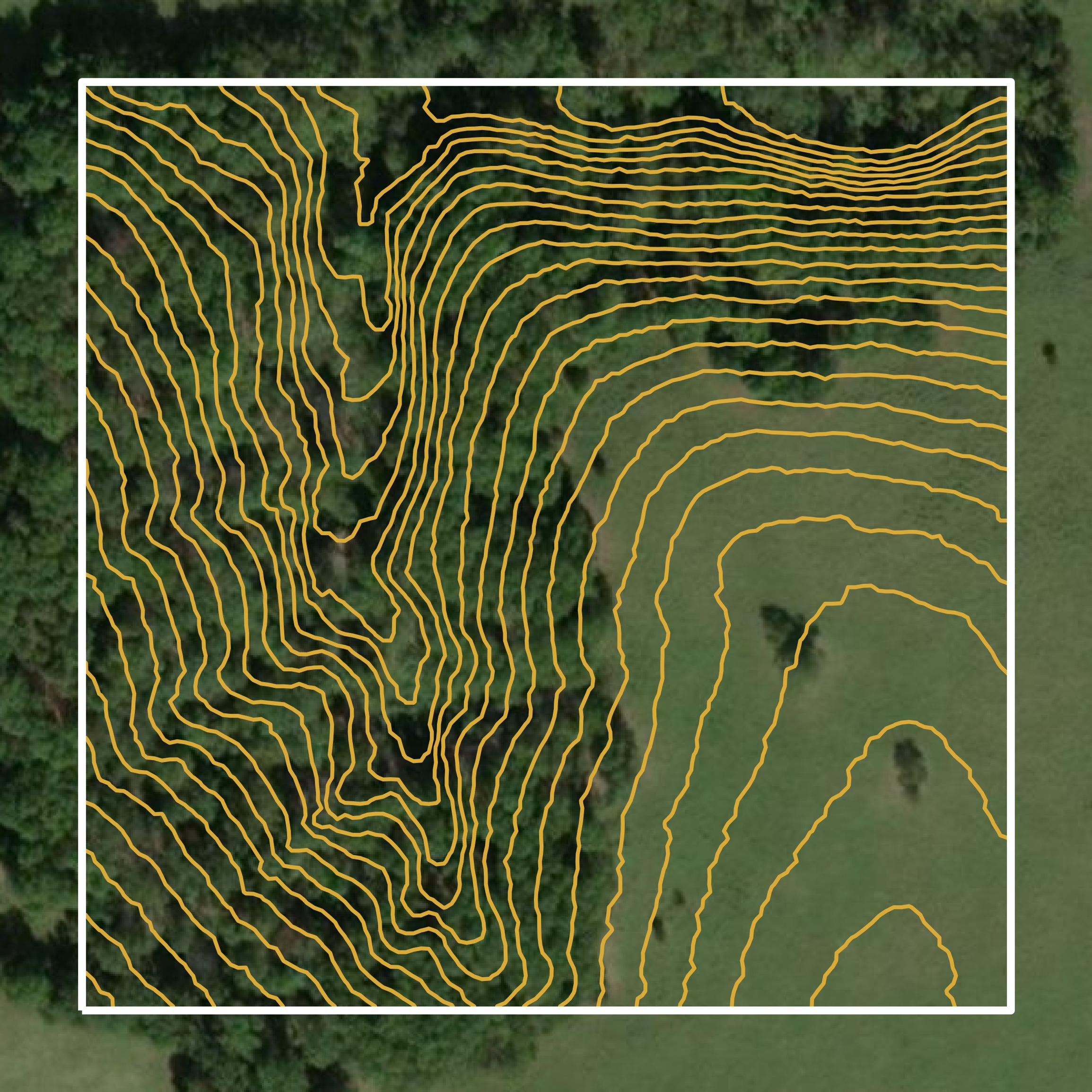 This image shows a contour map in Wright County created using GIS data in Equator.