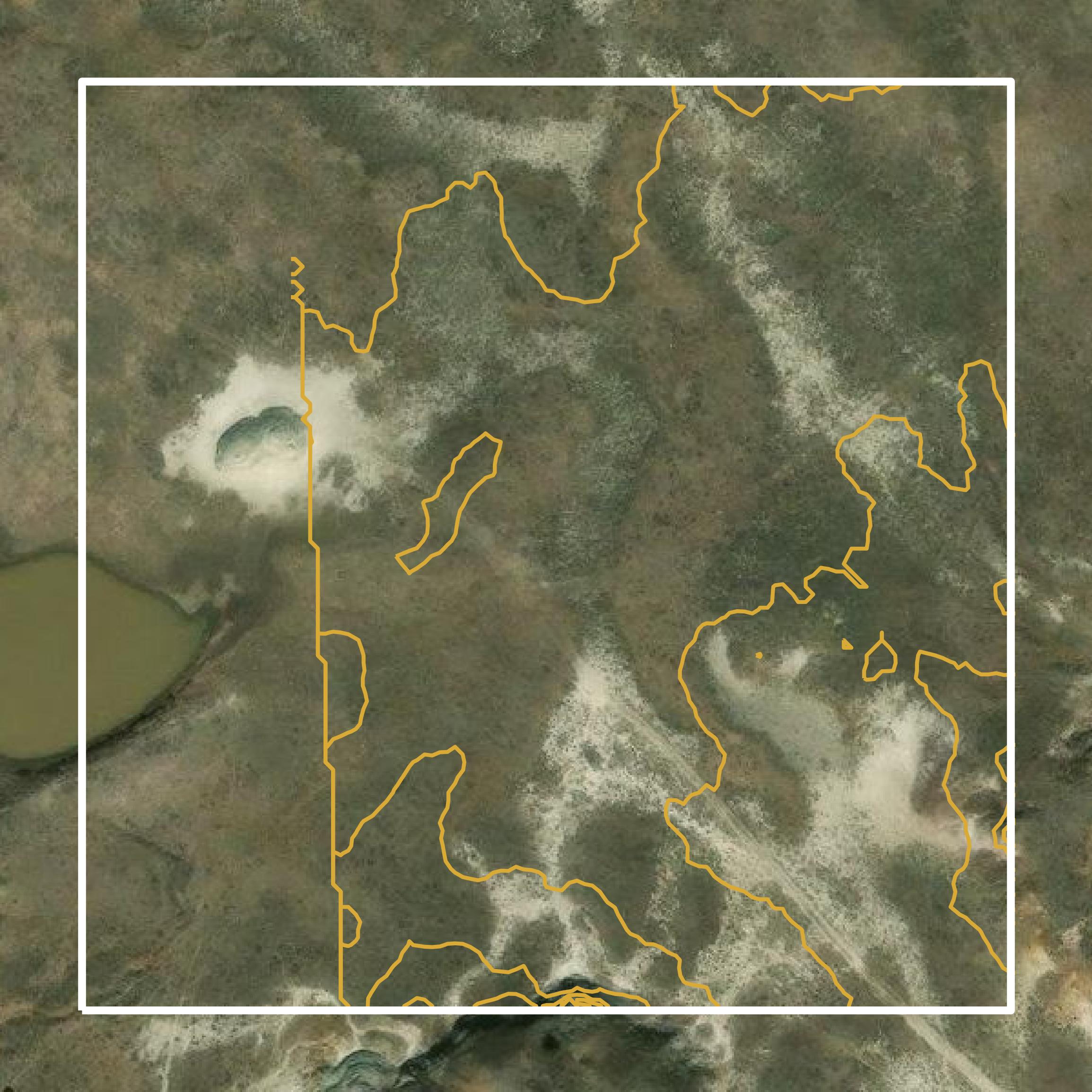 This image shows a contour map in Big Horn County created using GIS data in Equator.