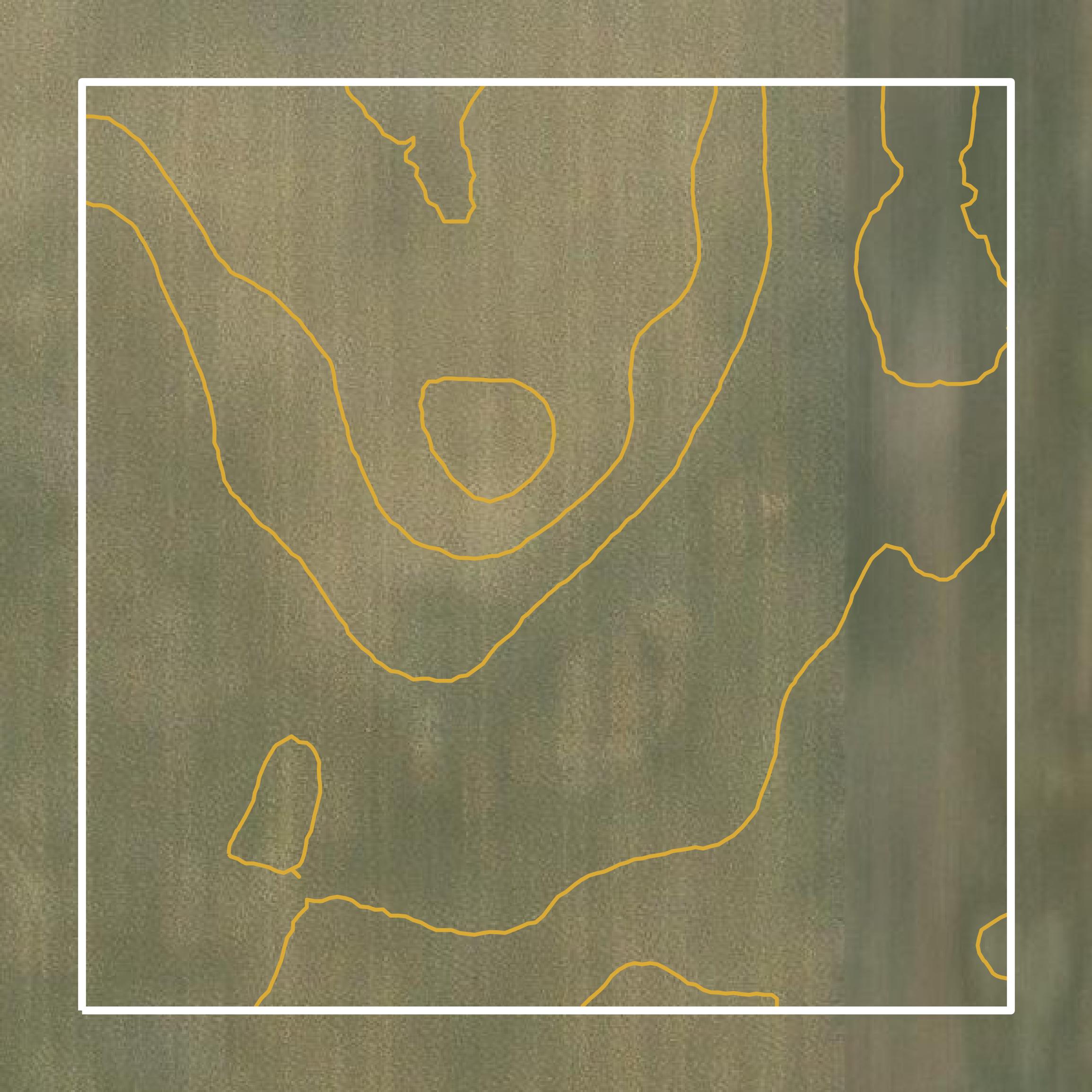 This image shows a contour map in Blaine County created using GIS data in Equator.