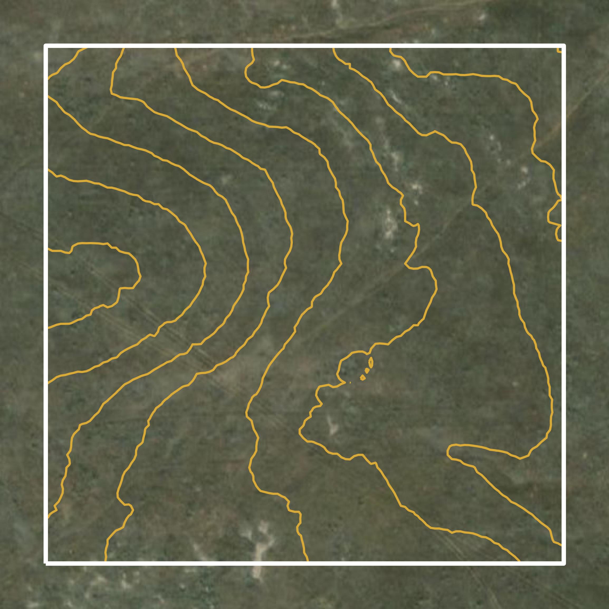 This image shows a contour map in Blaine County created using GIS data in Equator.