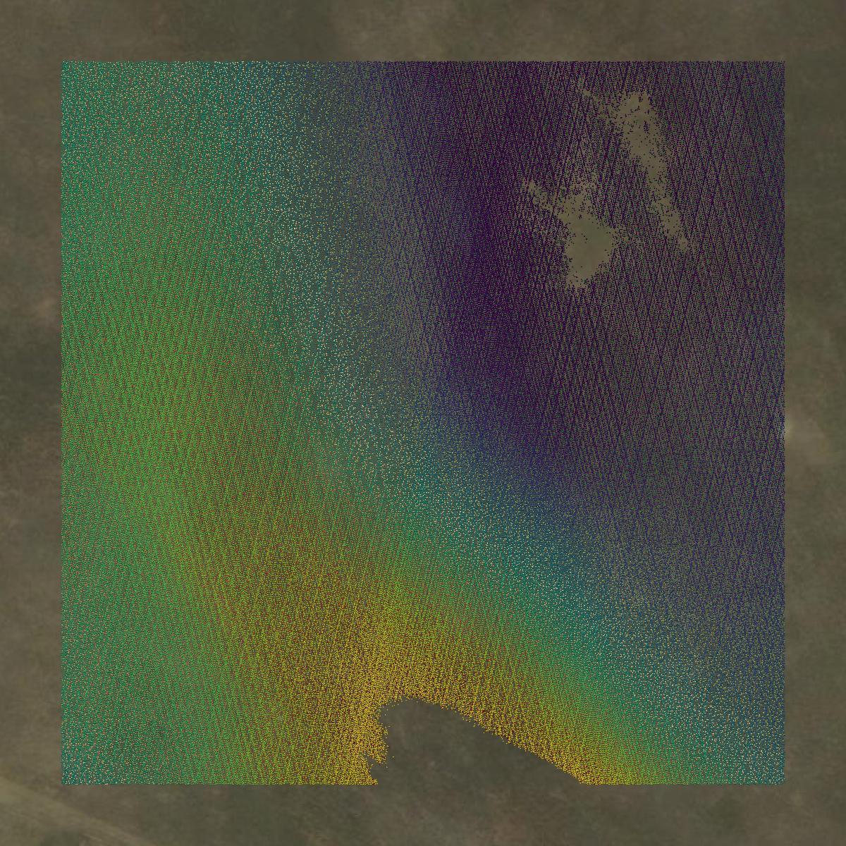 This image shows a LiDAR point cloud in Carbon County created using GIS data in Equator.