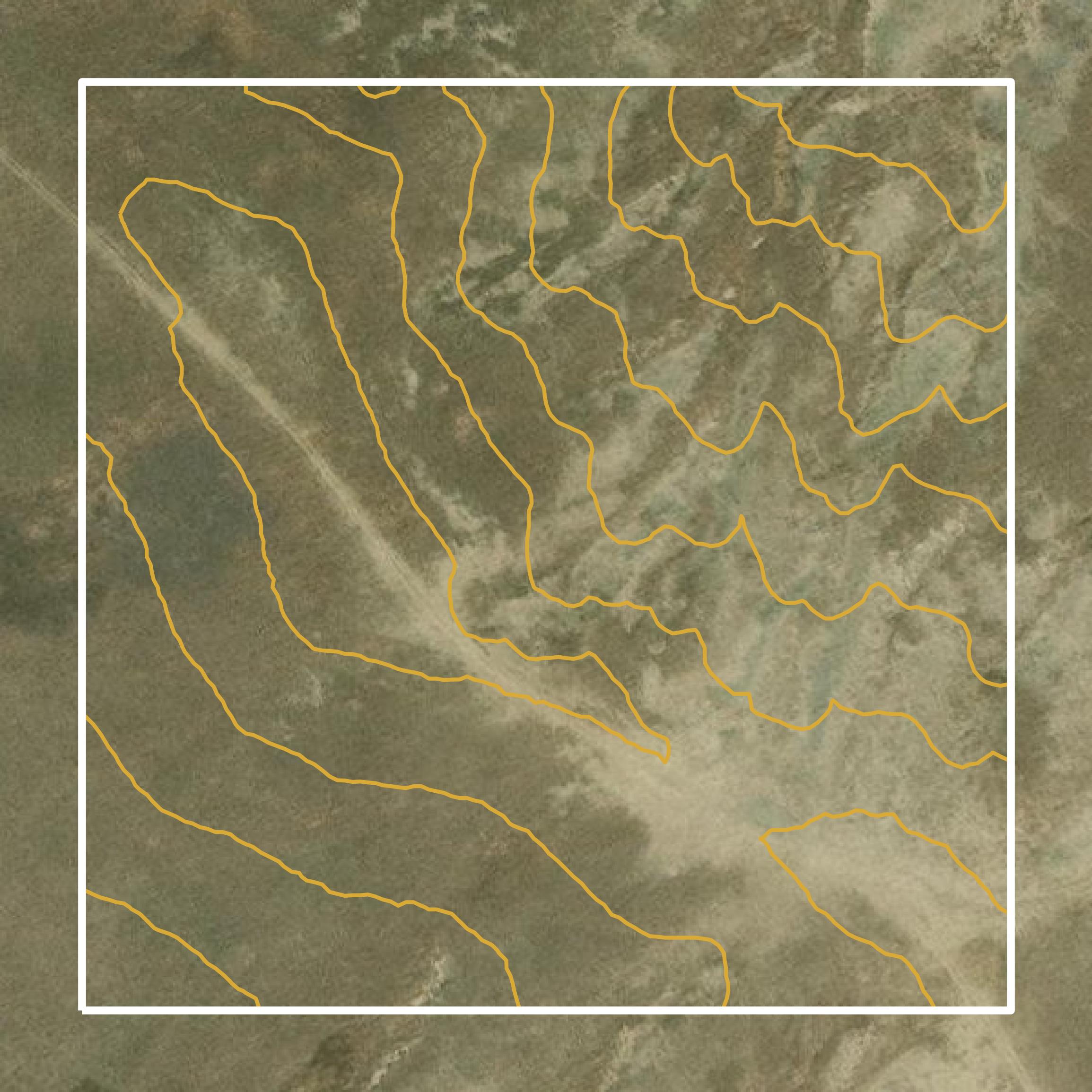 This image shows a contour map in Carter County created using GIS data in Equator.