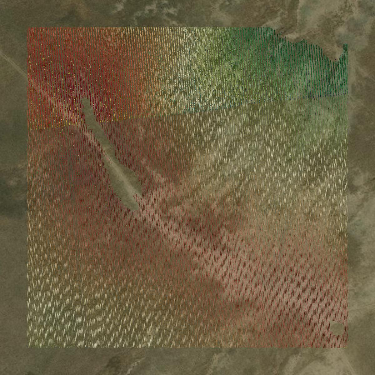 This image shows a LiDAR point cloud in Carter County created using GIS data in Equator.