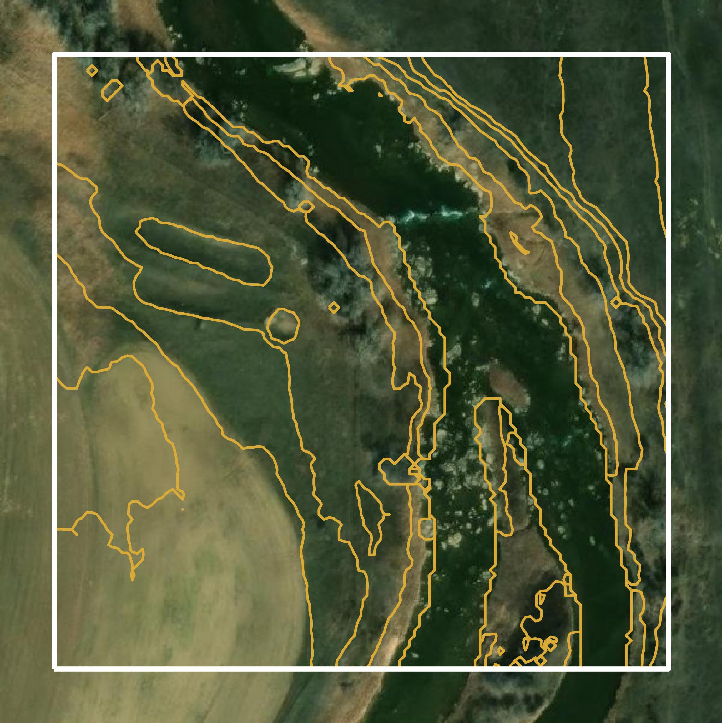 This image shows a contour map in Custer County created using GIS data in Equator.