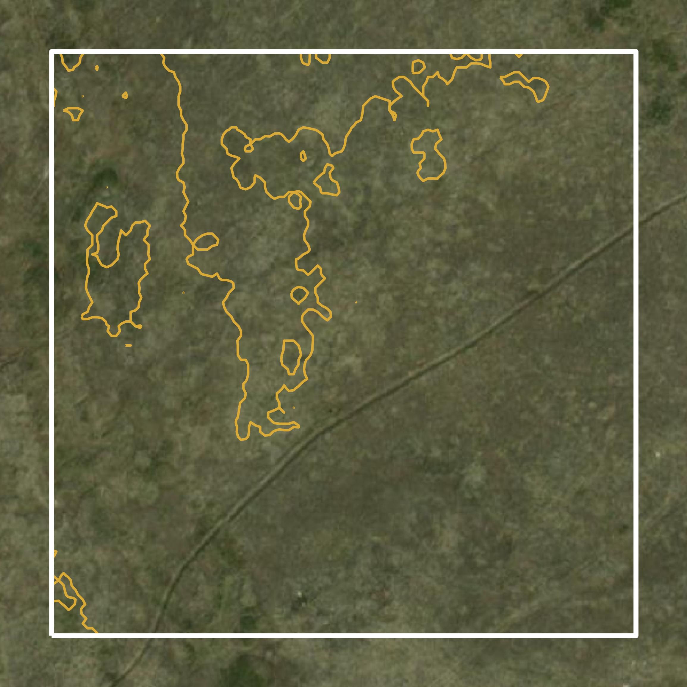 This image shows a contour map in Daniels County created using GIS data in Equator.