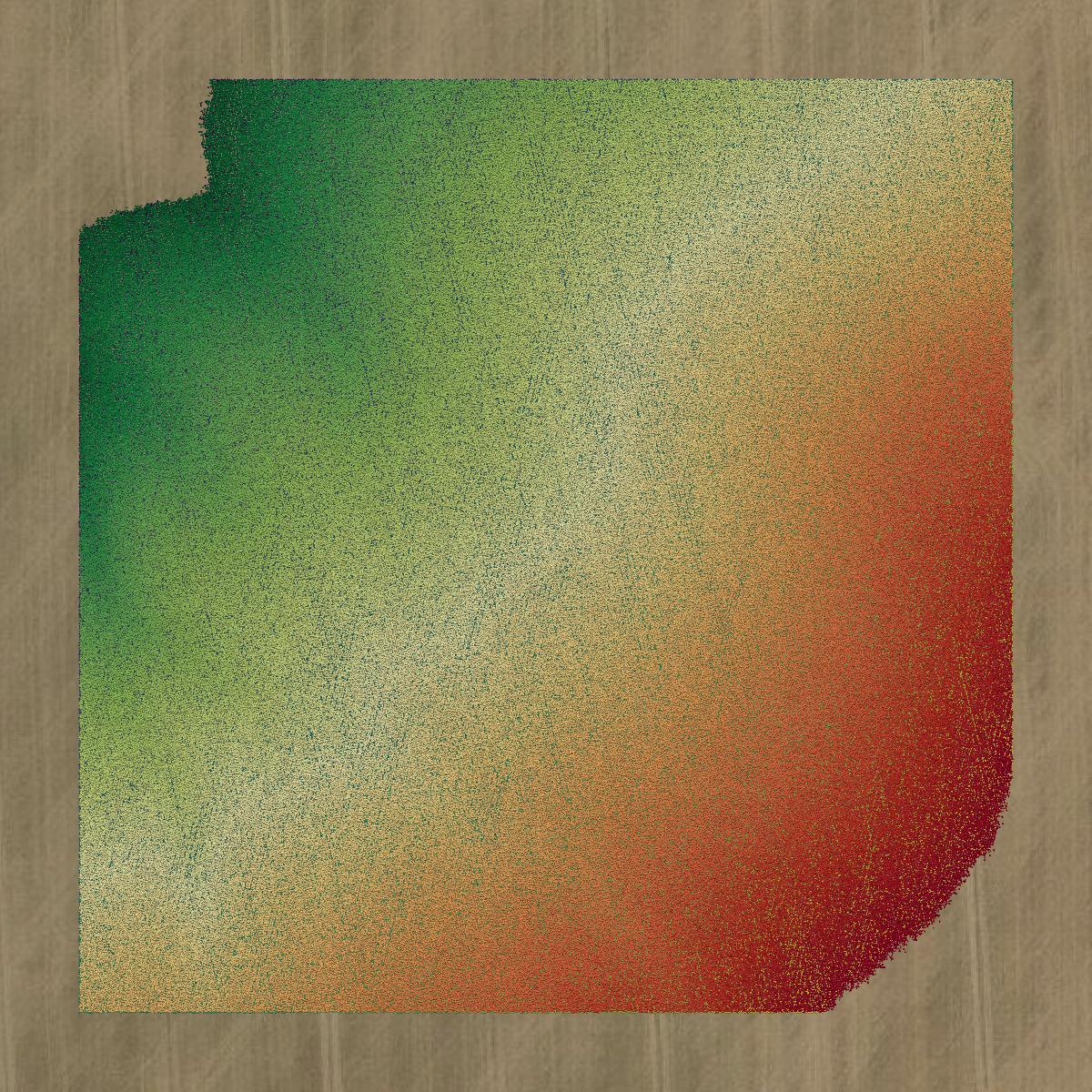 This image shows a LiDAR point cloud in Fergus County created using GIS data in Equator.